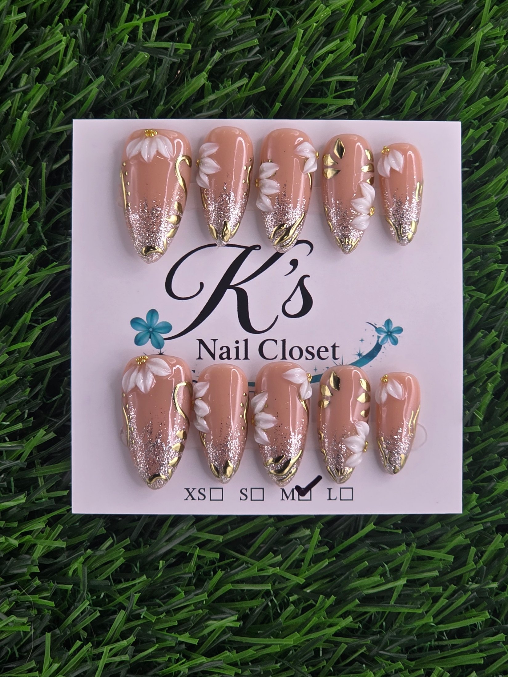Almond Press-On Nails - Size M