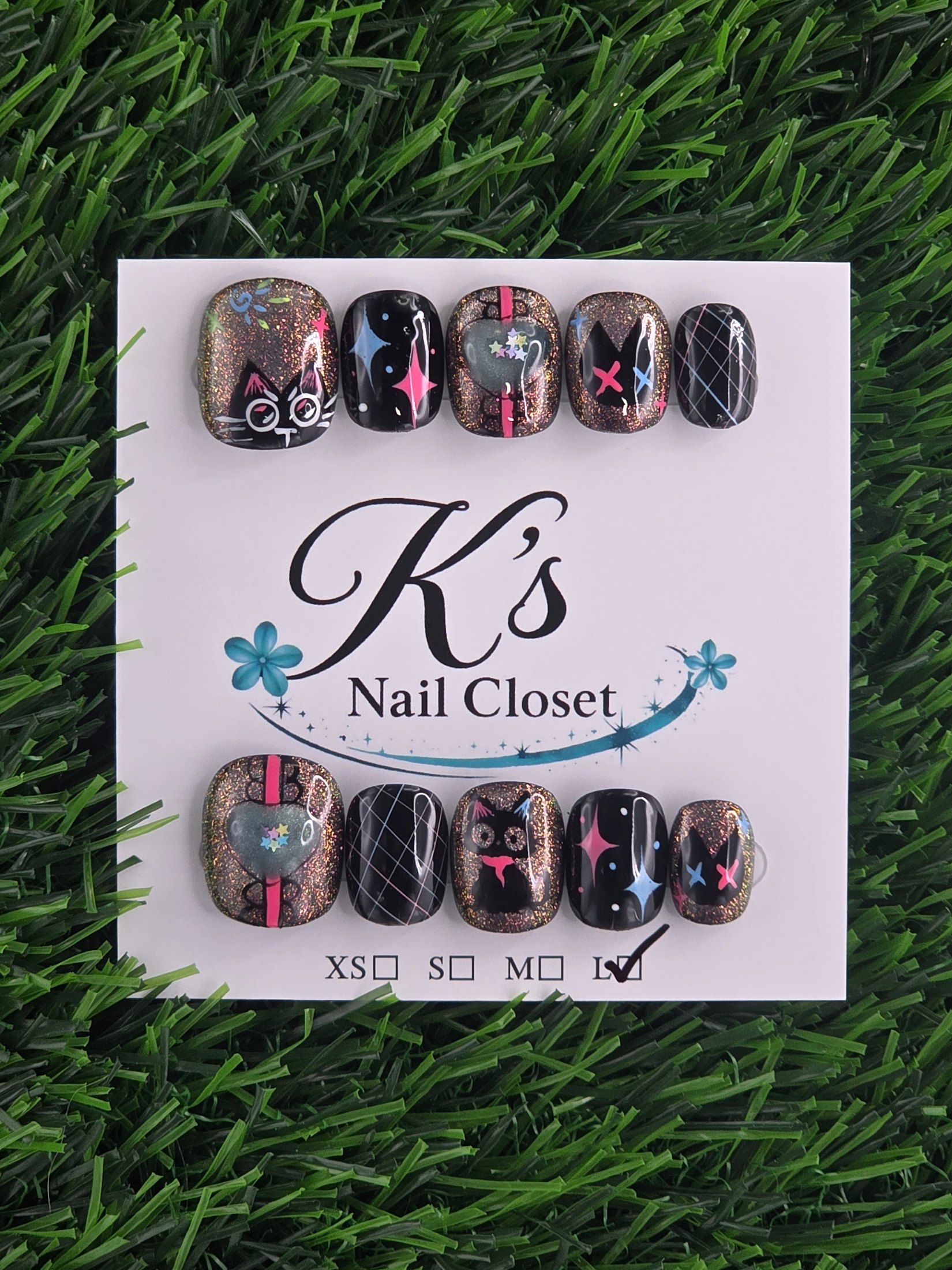 Round Press-On Nails - Size L
