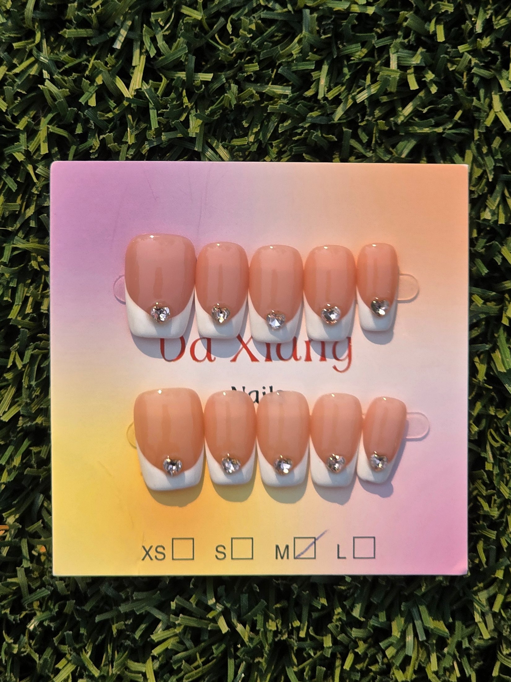 White frenchie Press-On Nails - Size M