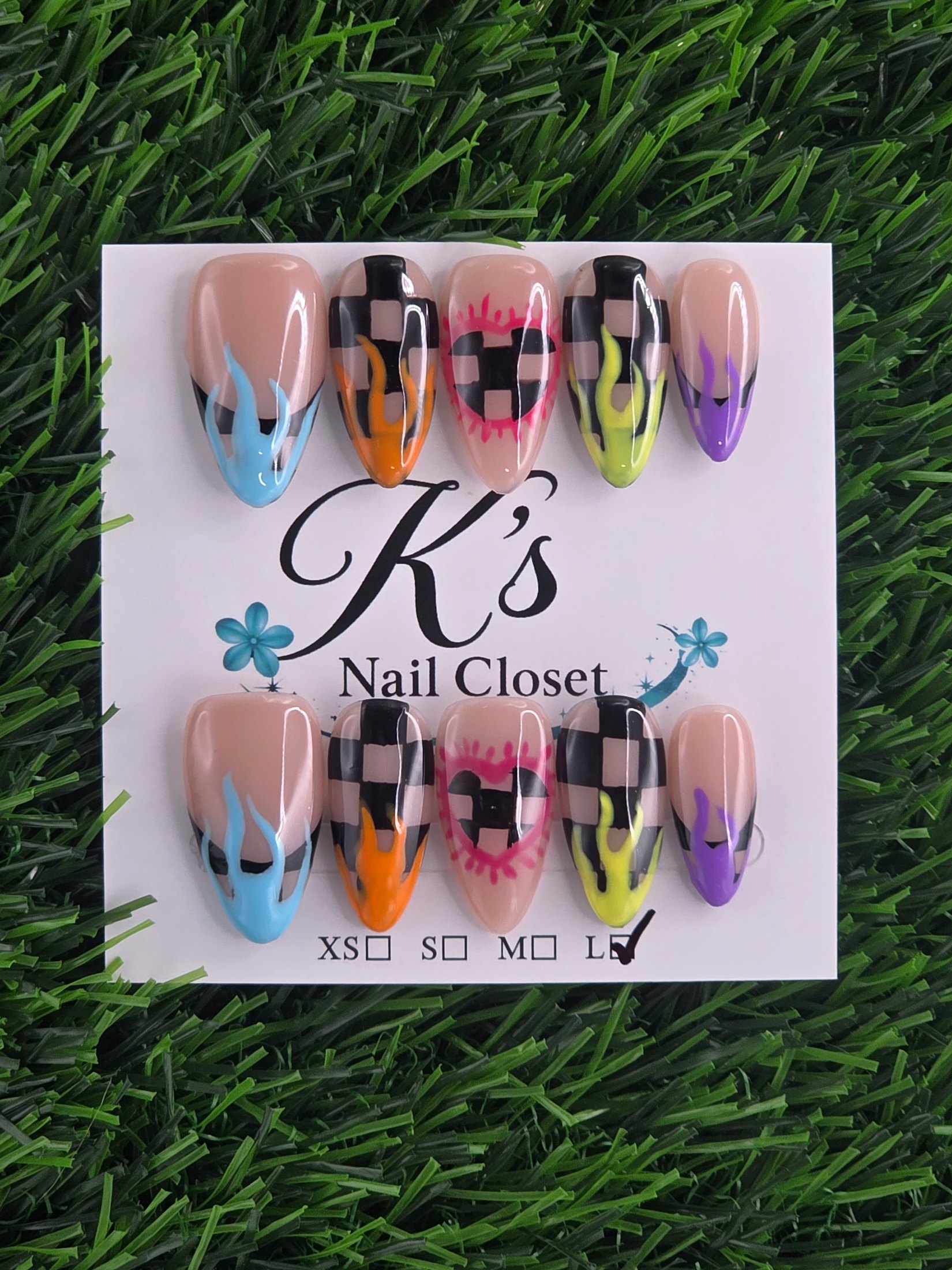 Almond Press-On Nails - Size L