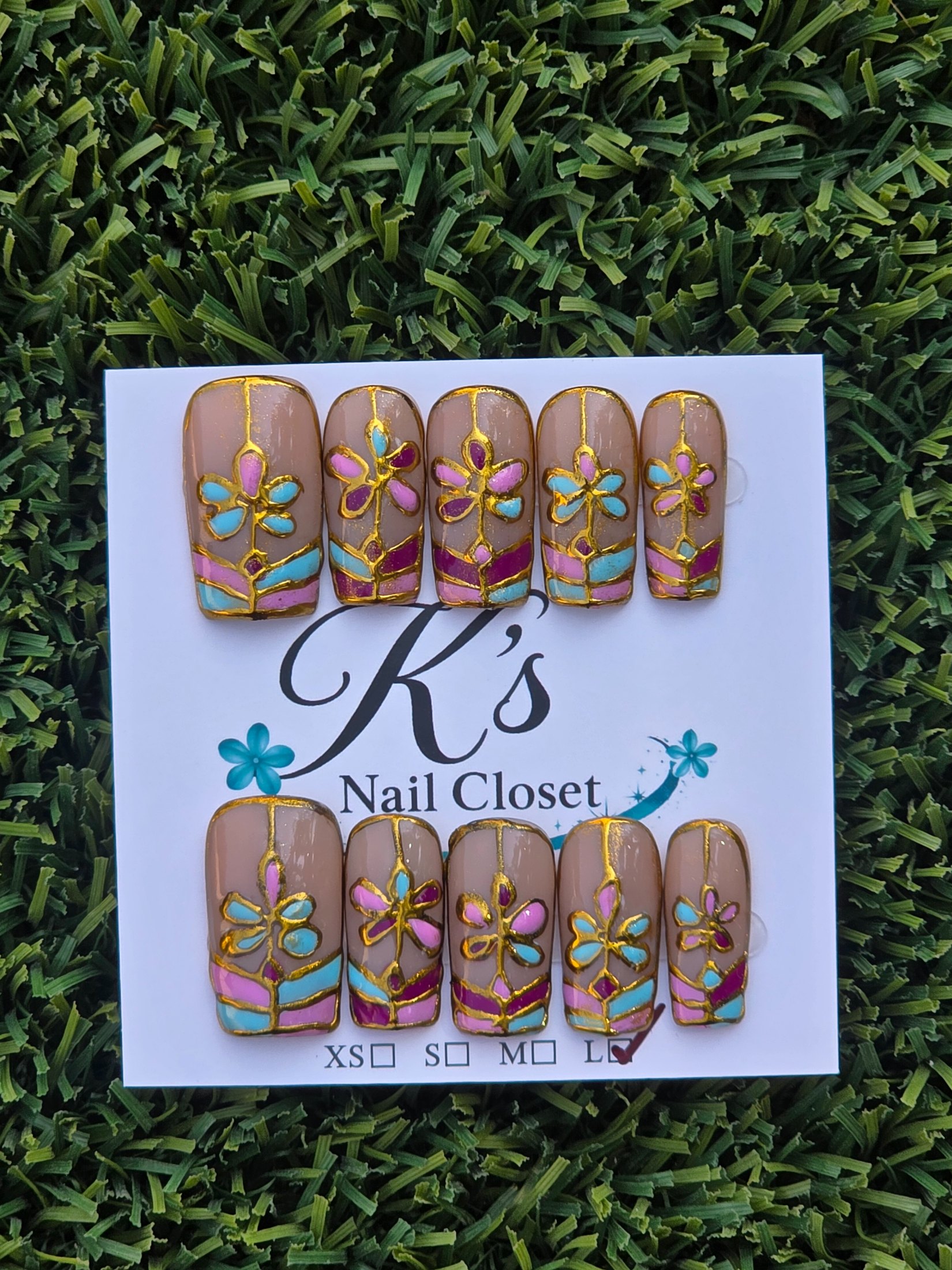 Stained glass Press-On Nails - Size L
