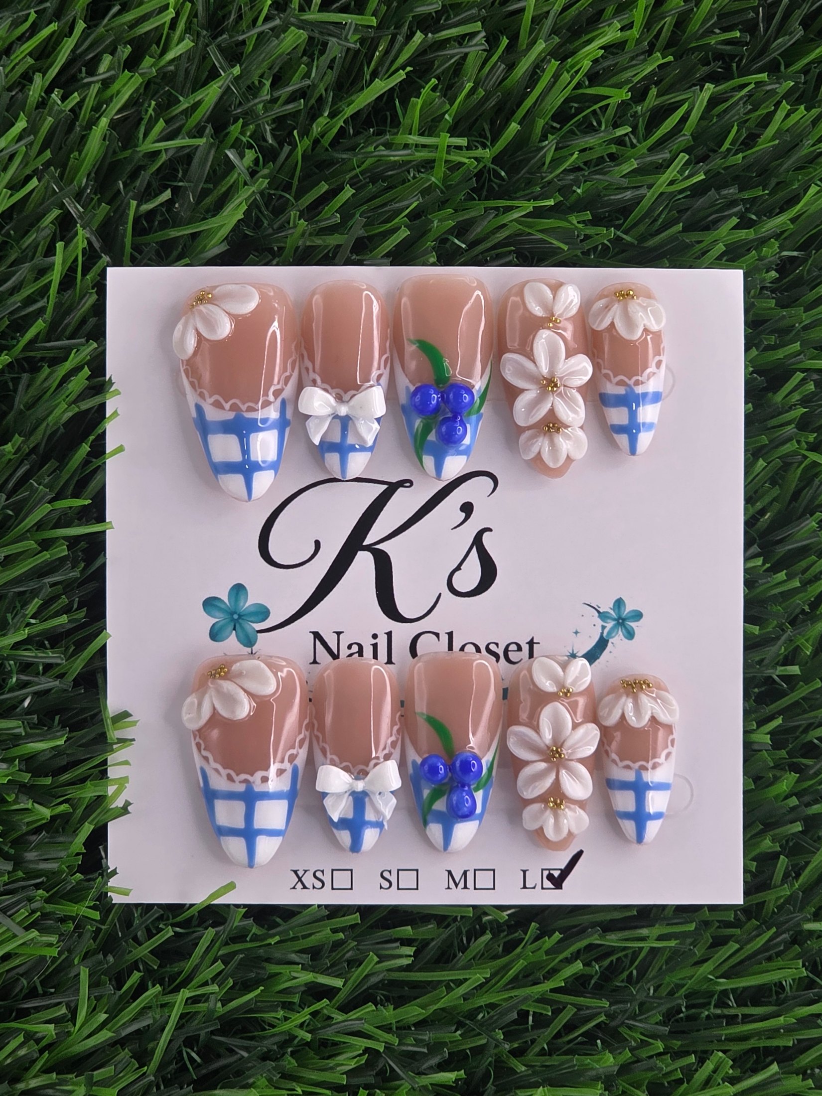 Almond Press-On Nails - Size L
