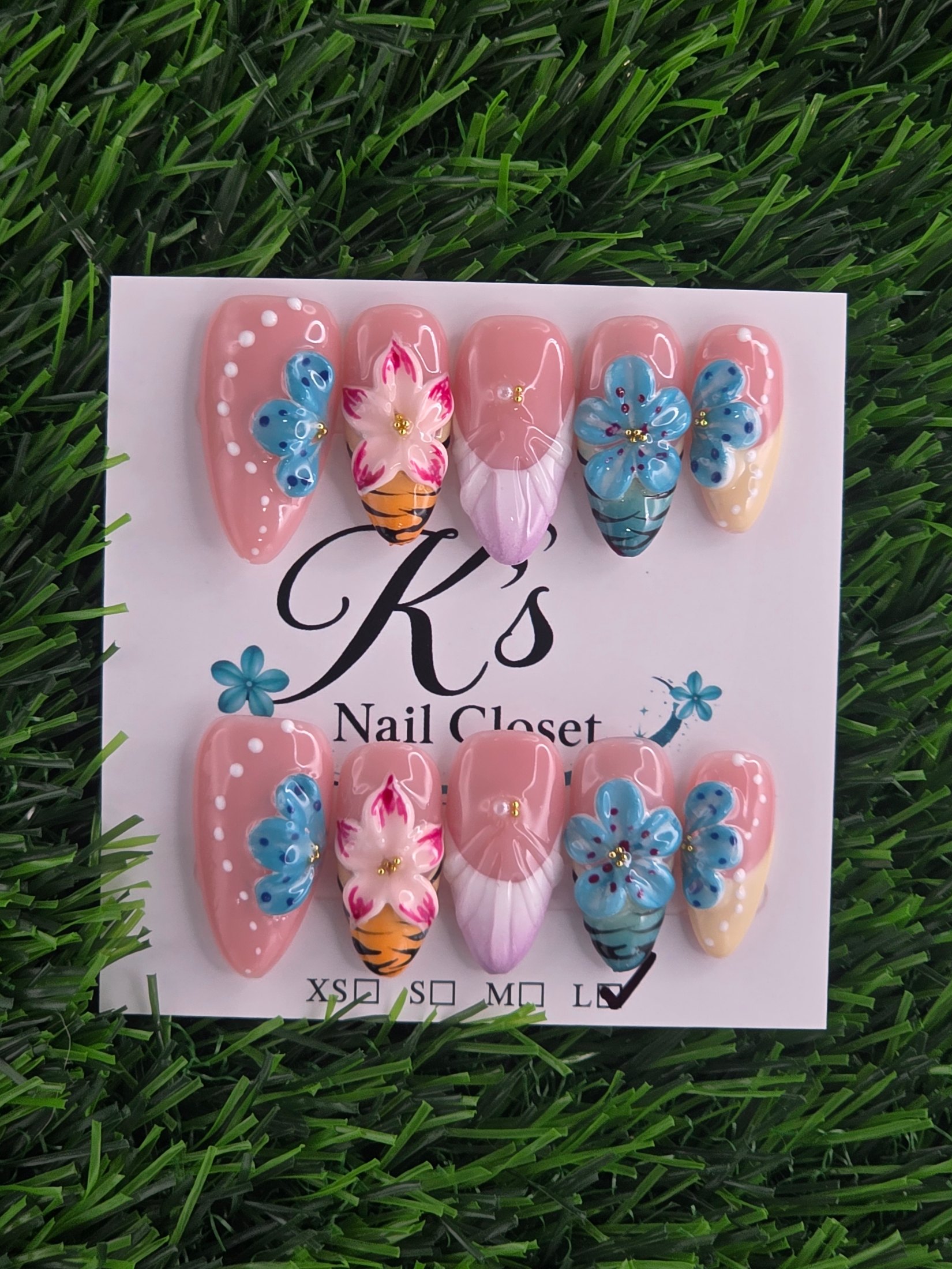 Almond Press-On Nails - Size L