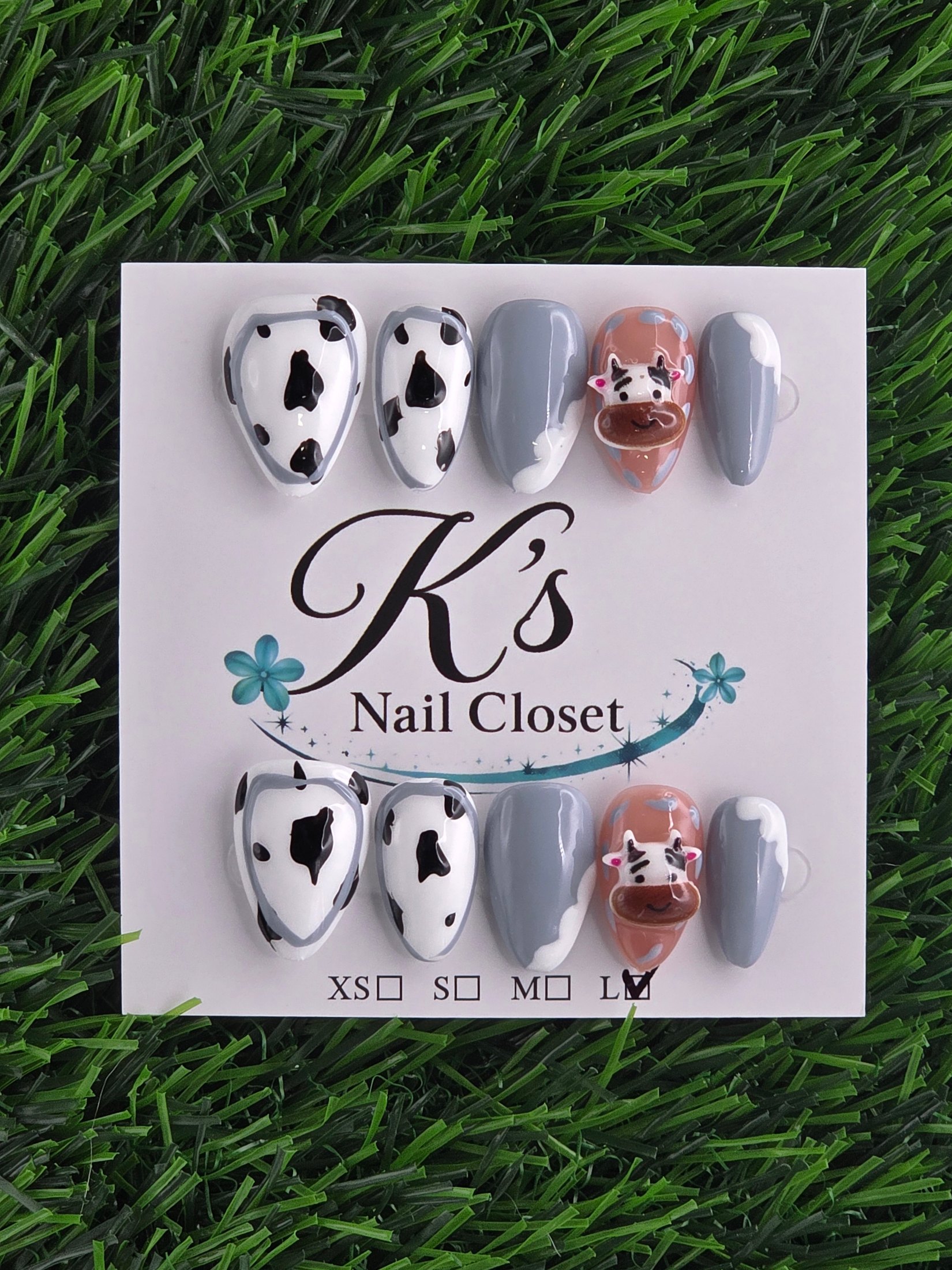 Short Almond Press-On Nails - Size M, L