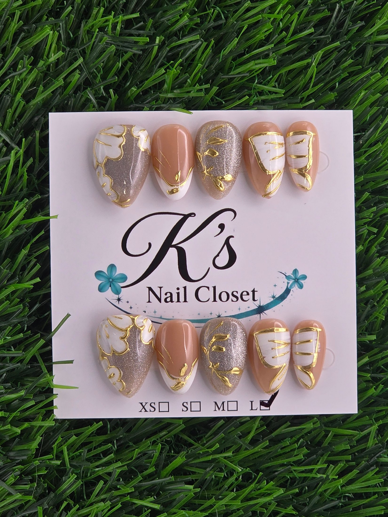 Short Almond Press-On Nails - Size S, L