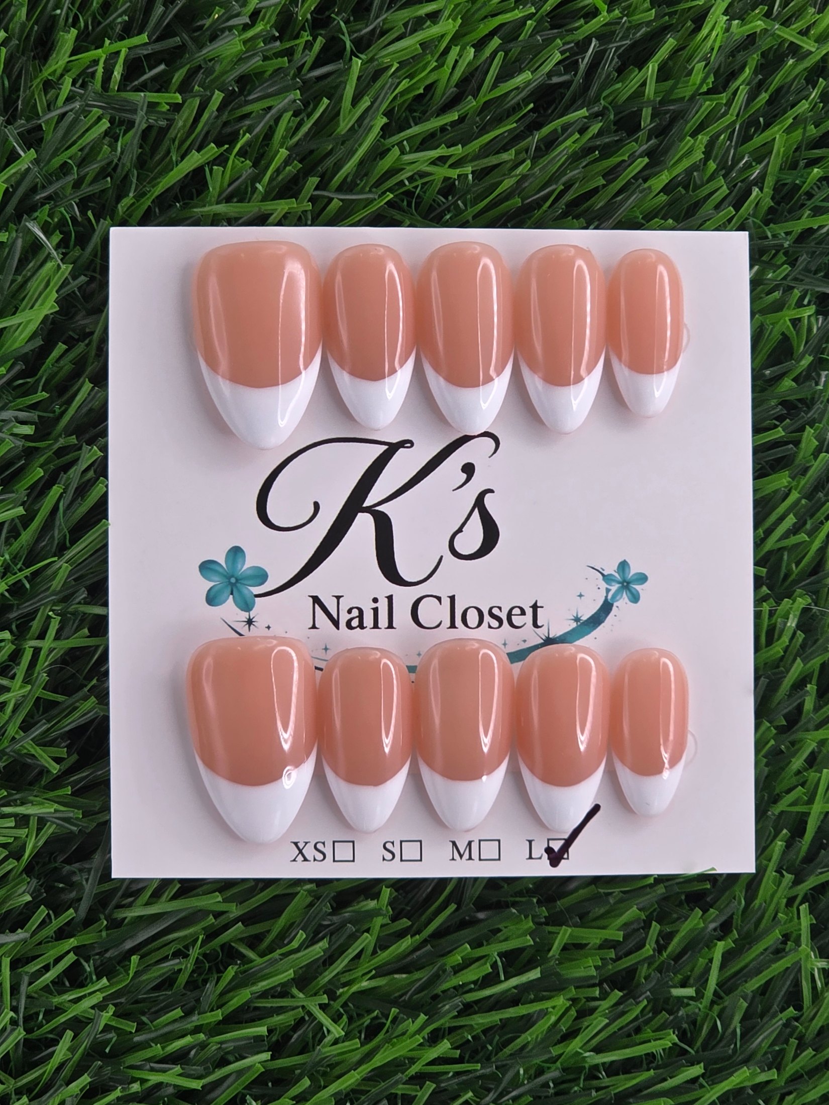 Almond Press-On Nails - Size L