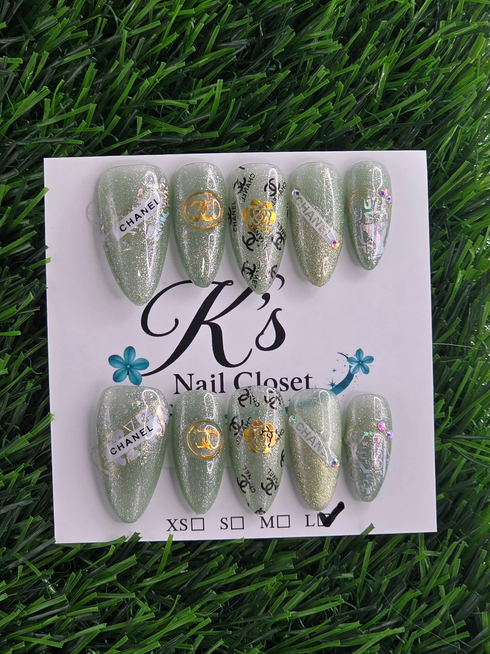 Almond Press-On Nails - Size L