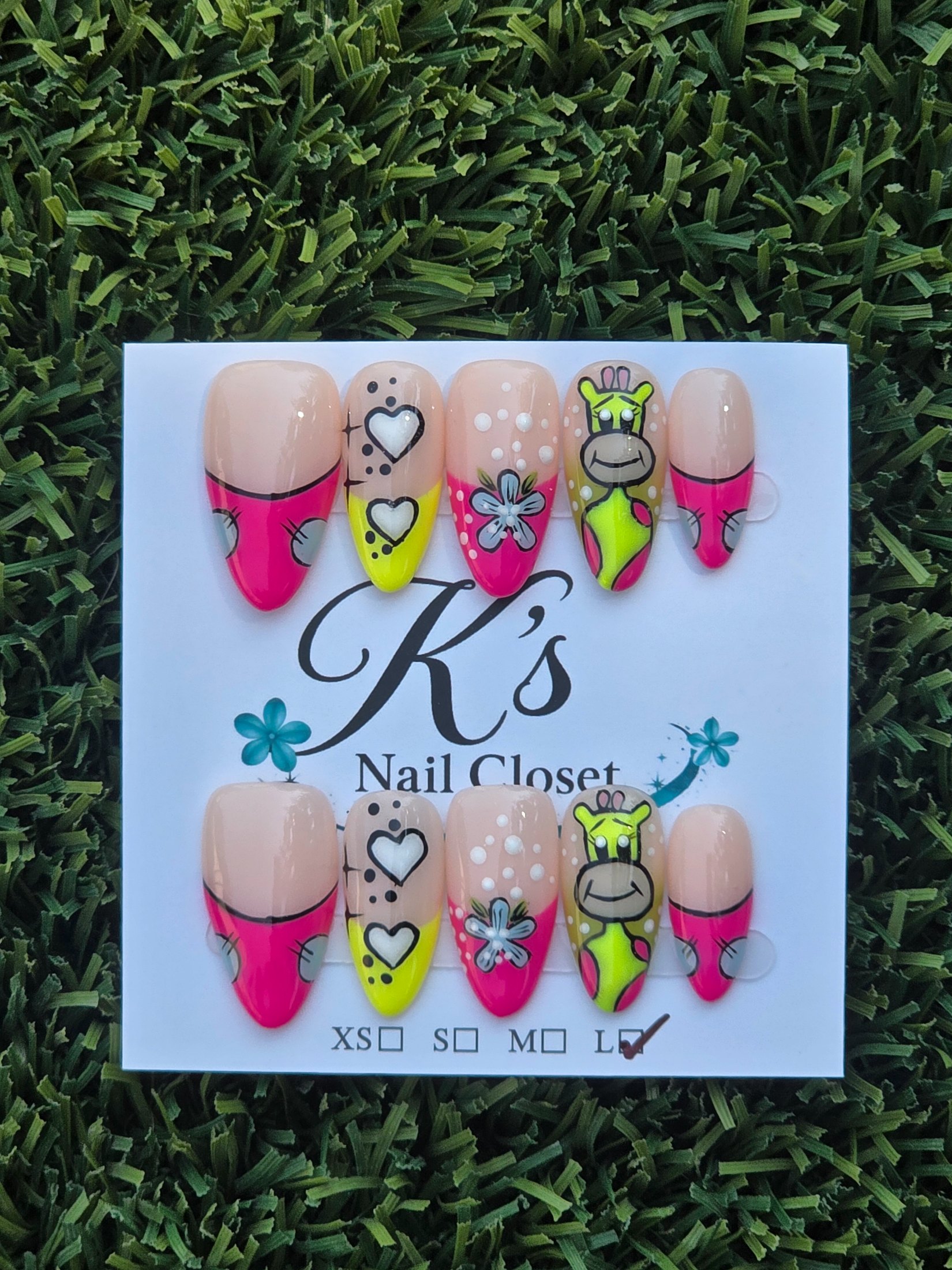 Giraffe Press-On Nails - Size L