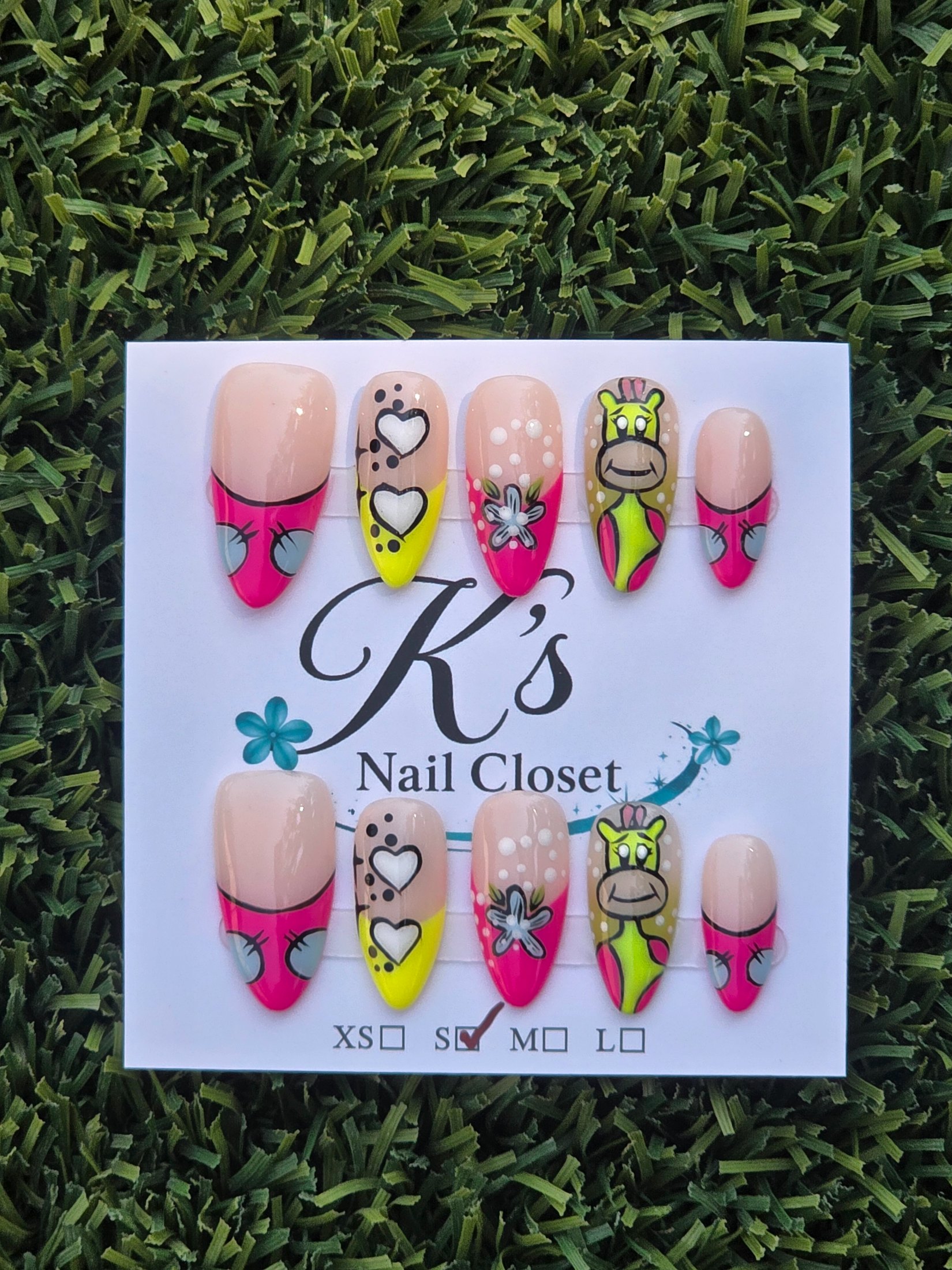 Giraffe Press-On Nails - Size S