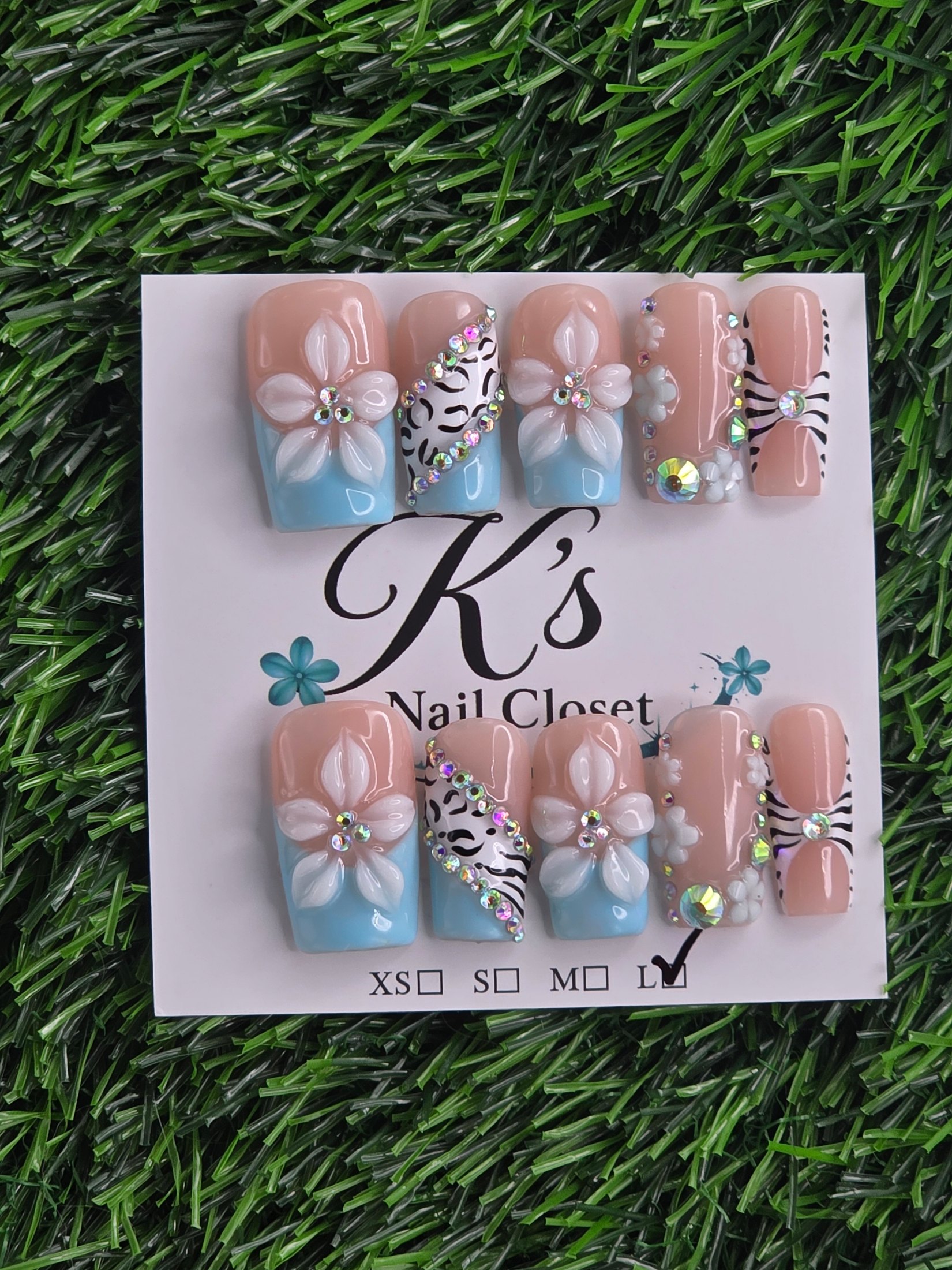 Square Press-On Nails - Size S, L