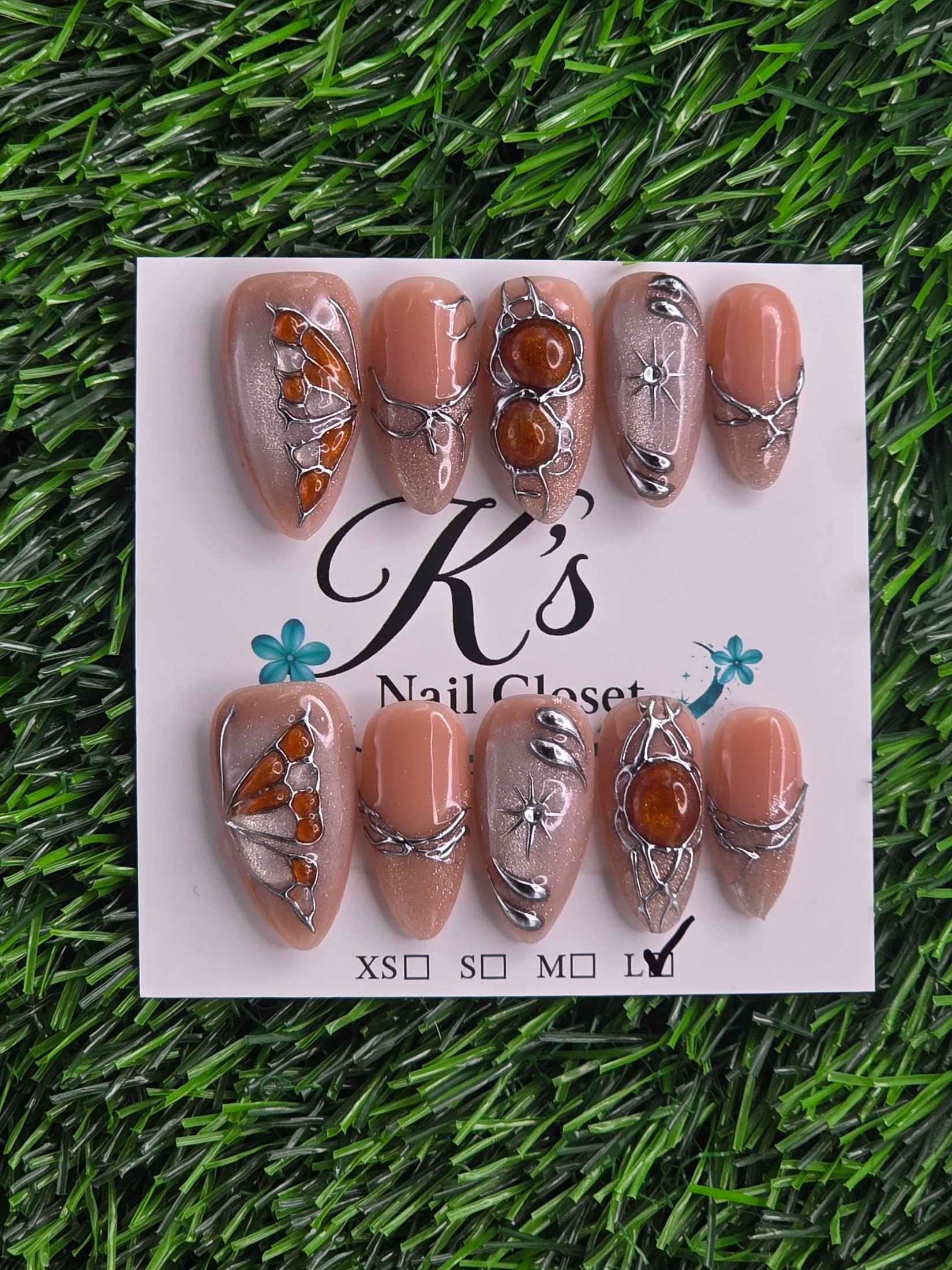 Almond Press-On Nails - Size L