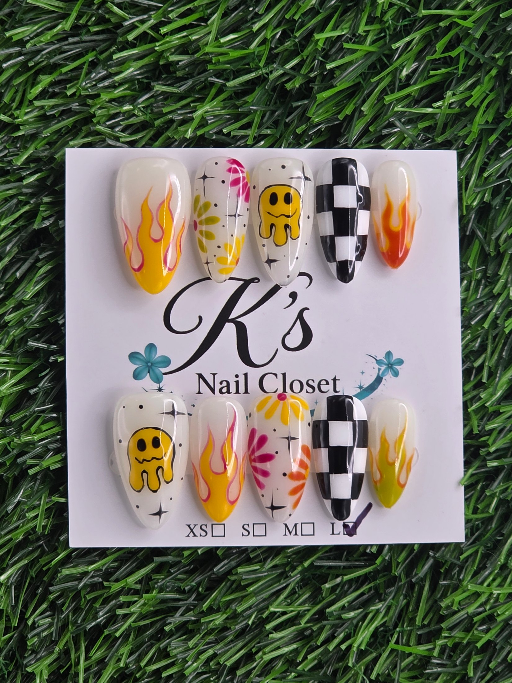 Almond Press-On Nails - Size L