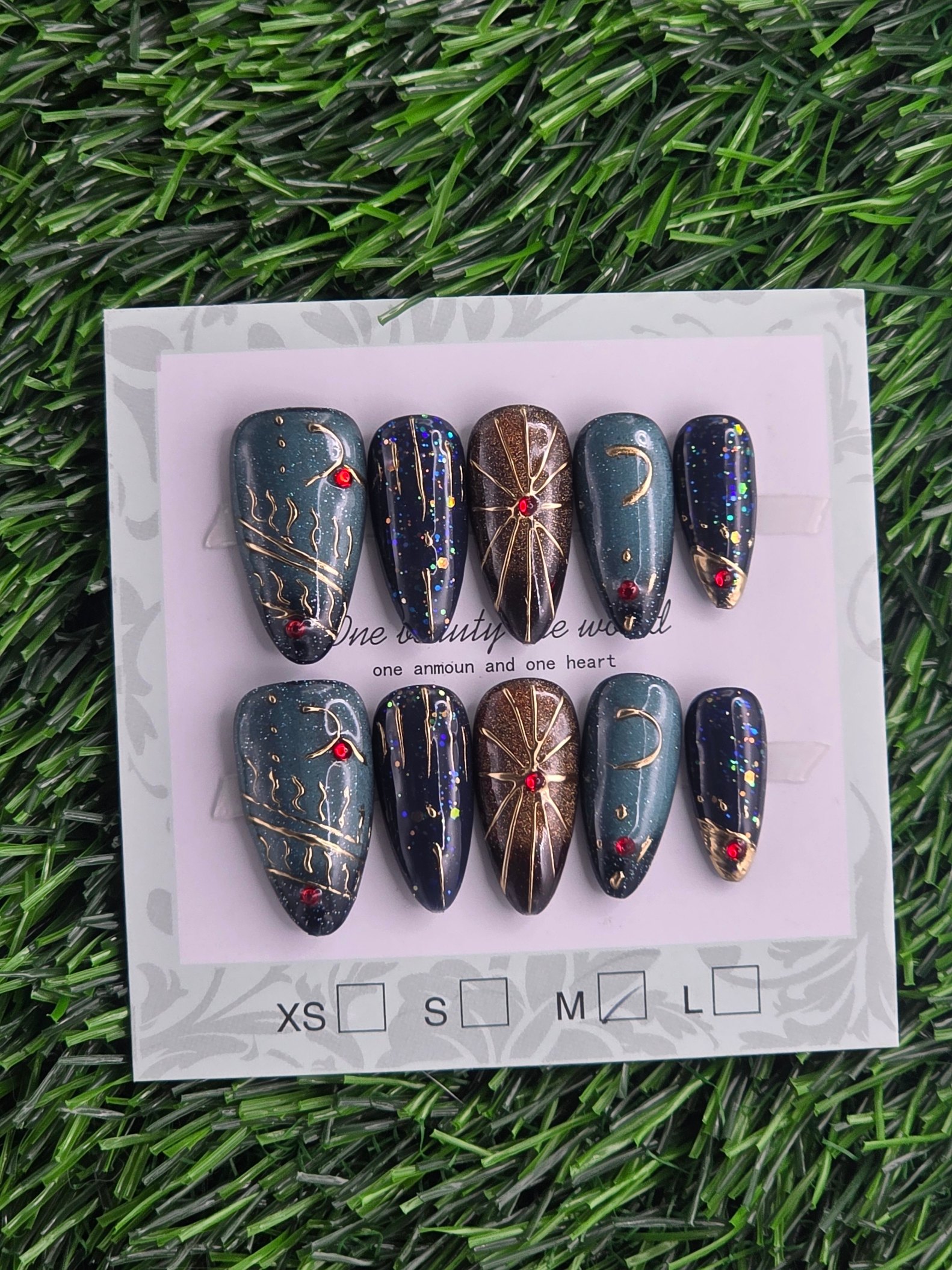 Almond Press-On Nails - Size S, M