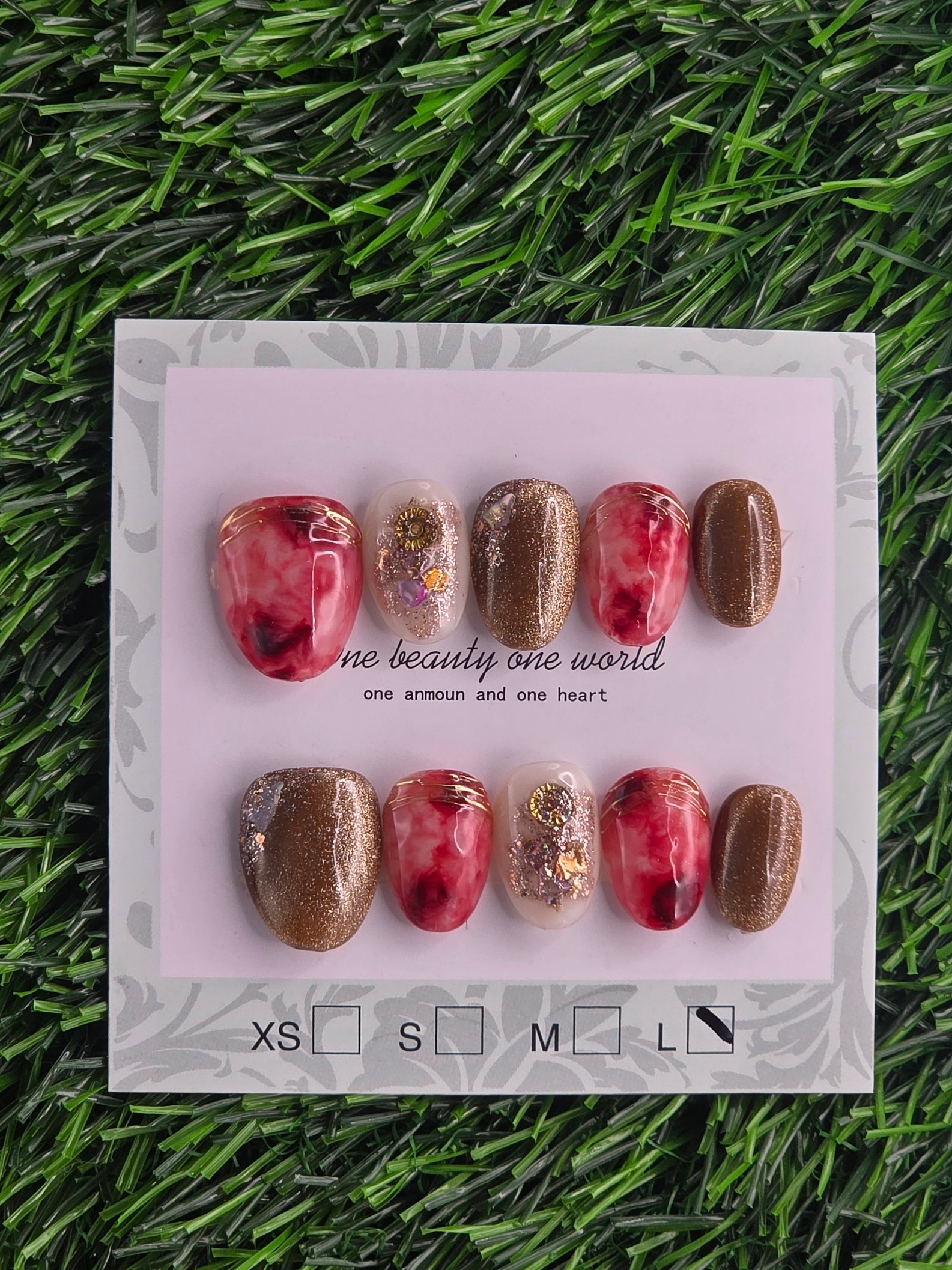 Oval Press-On Nails - Size M, L