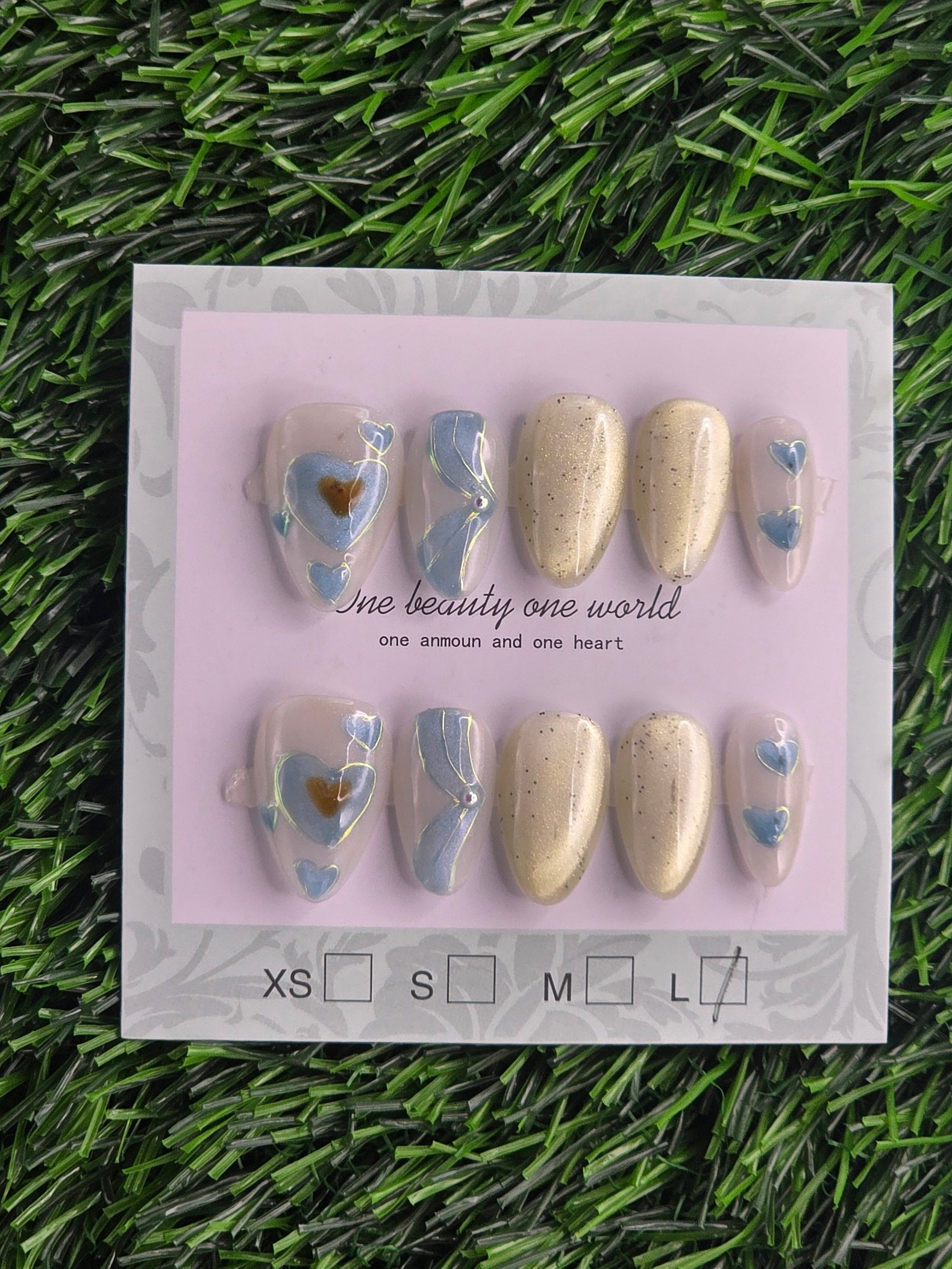 Short Almond Press-On Nails - Size S, M, L