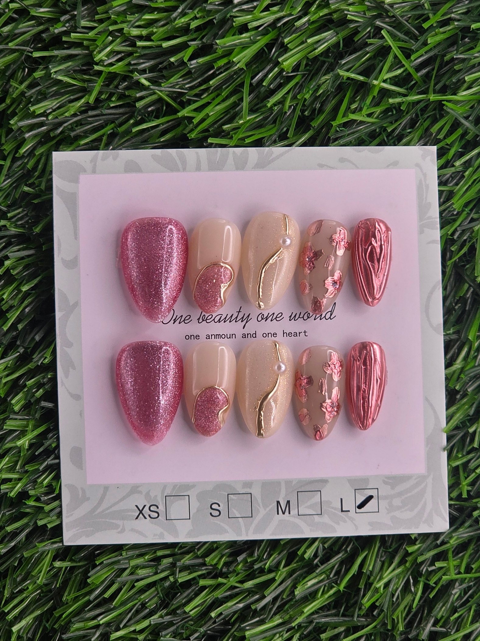 Short Almond Press-On Nails - Size L