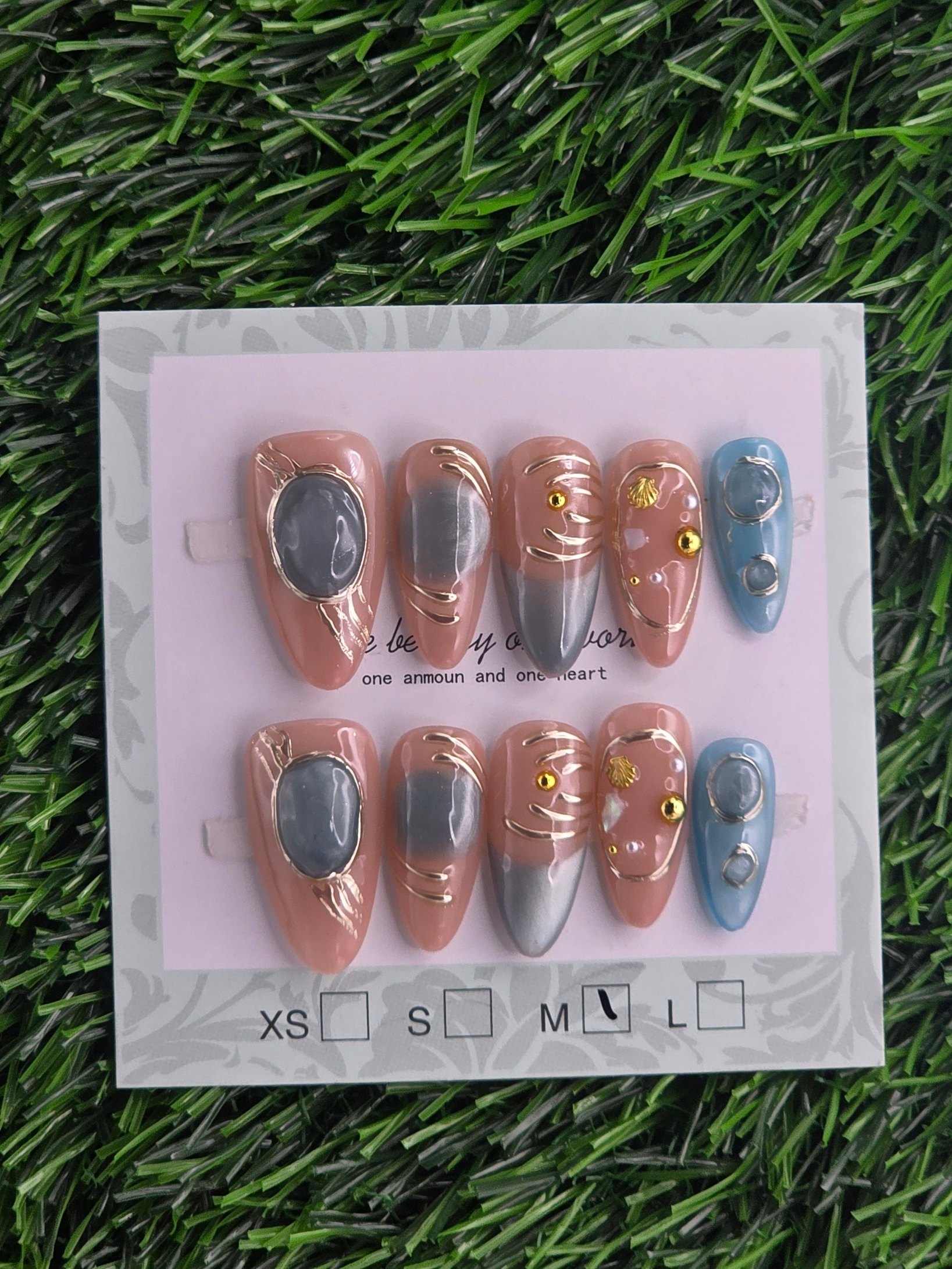Almond Press-On Nails - Size M