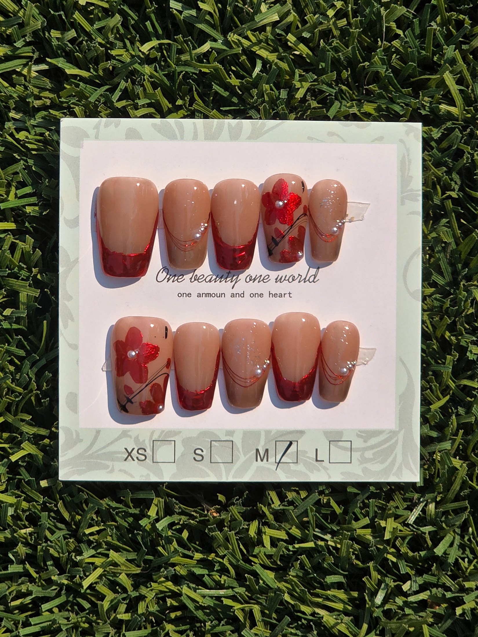 Red frenchie w/ red flowers photo 1