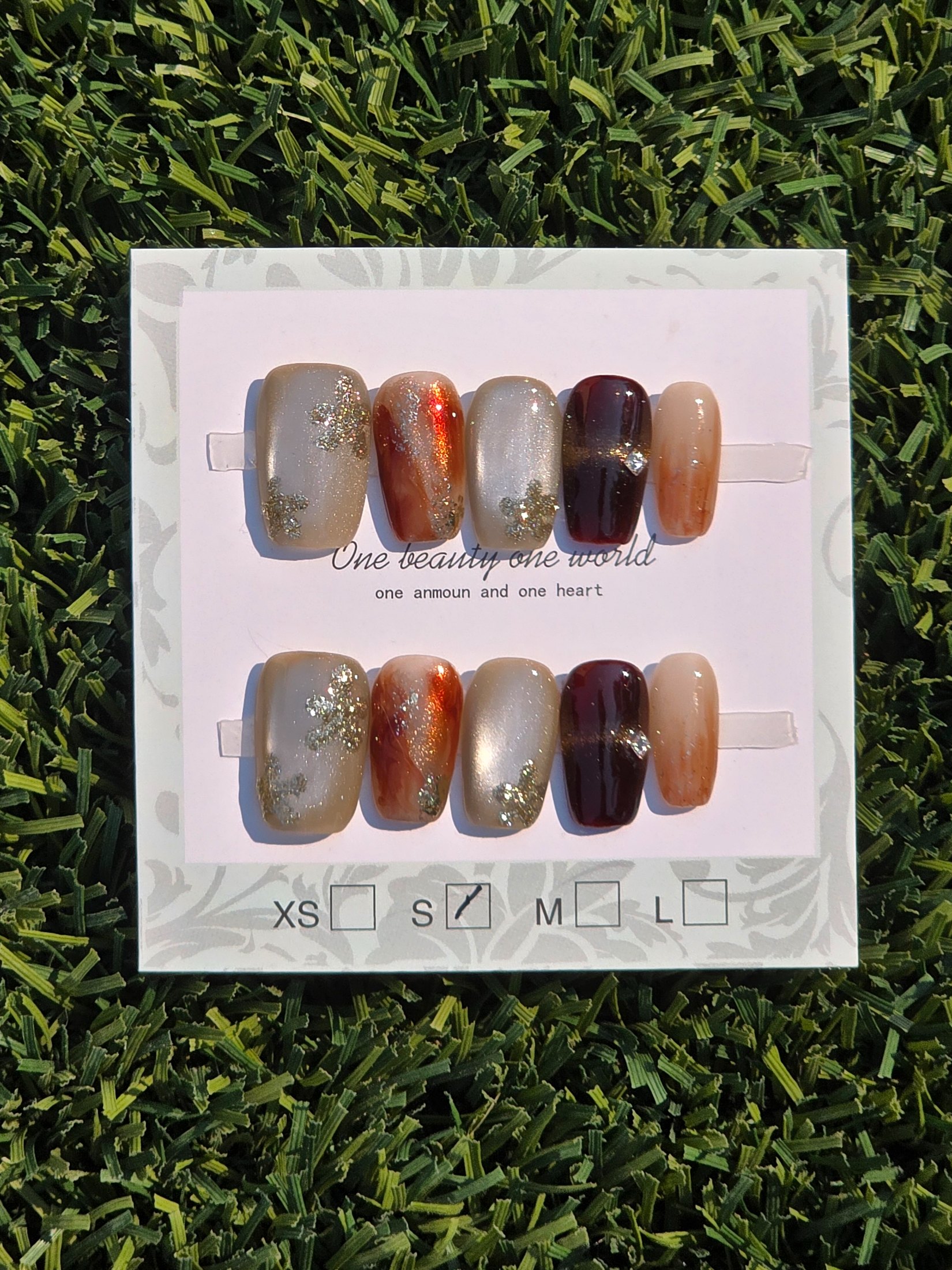 Fall cateye Press-On Nails - Size S