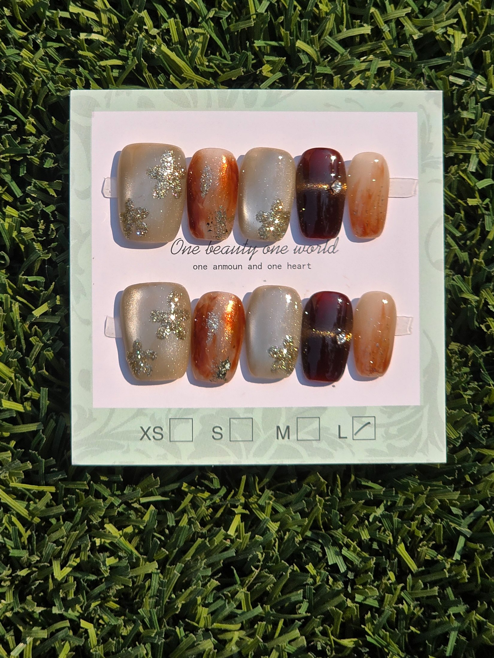 Fall cateye Press-On Nails - Size L