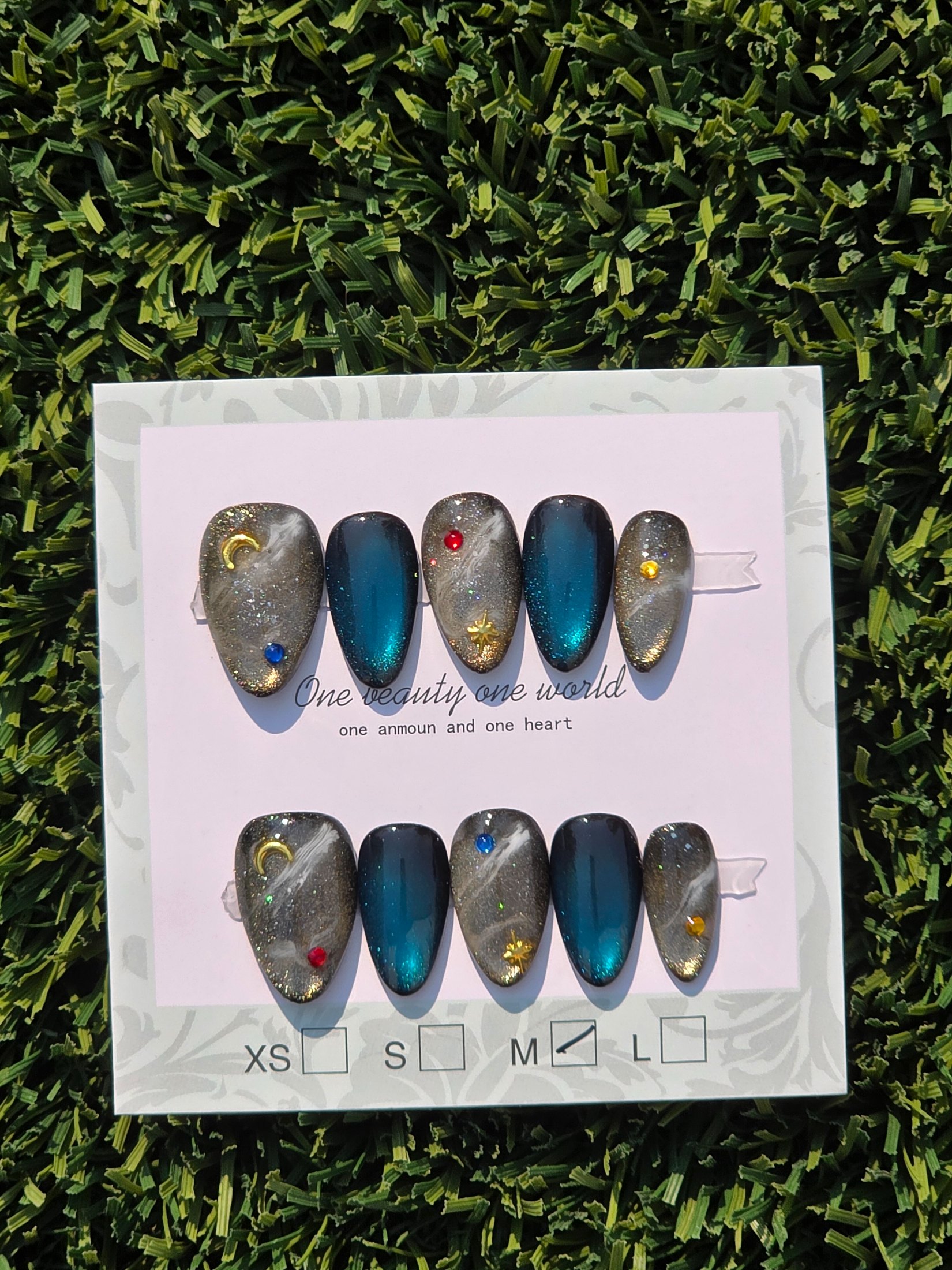 Blue and grey cateye photo 1