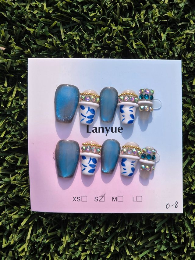 Blue cateye w/ bling