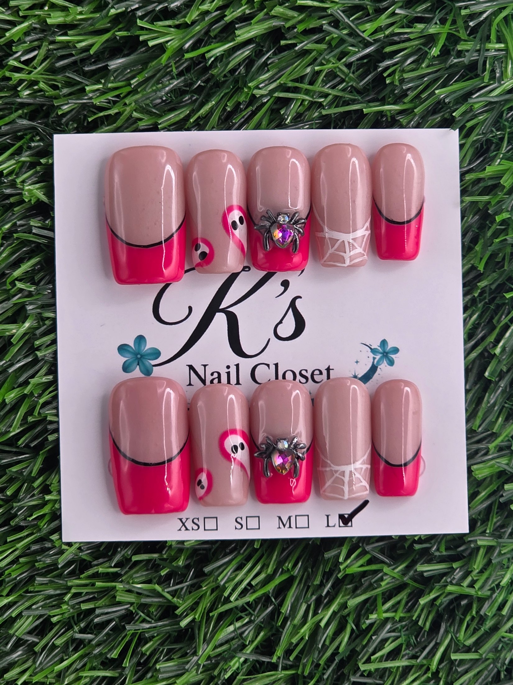 Clearance- tiny bubbles in topcoat Press-On Nails - Size L