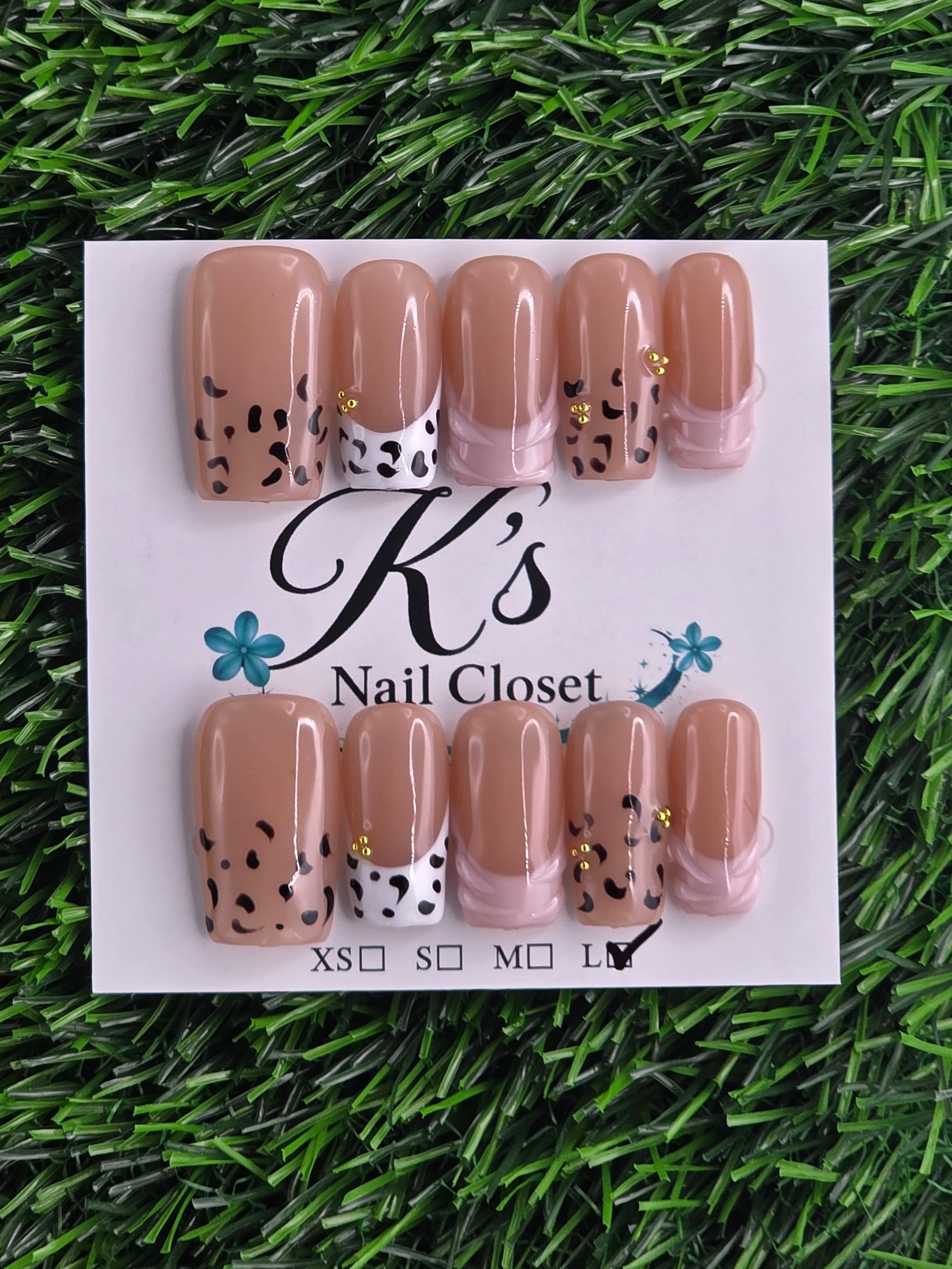 Cheetah Print Press-On Nails - Size L