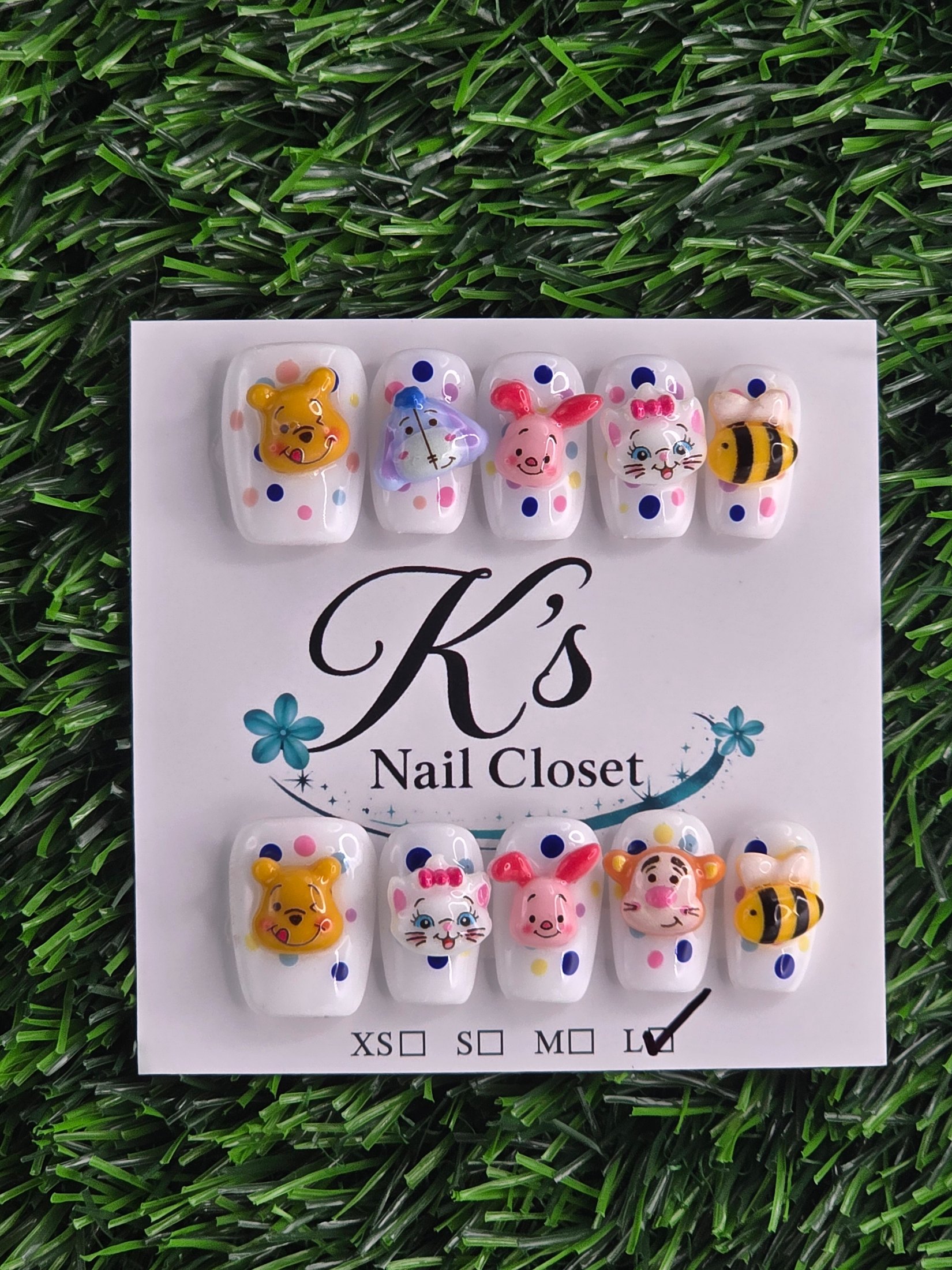 Character Set w/ Plastic Charm Press-On Nails - Size L