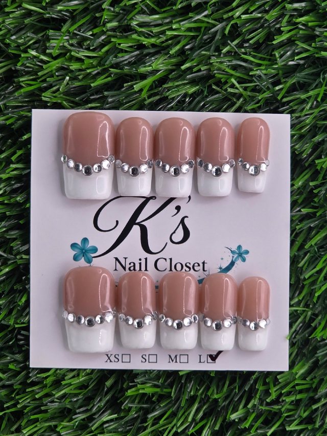 White Frenchie w/ Rhinestones