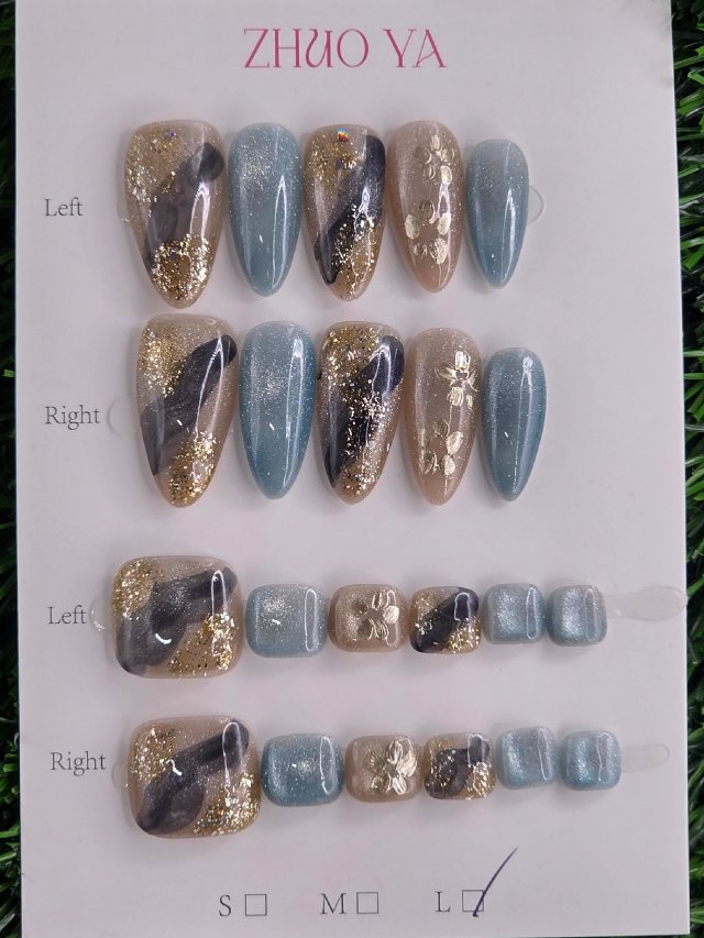 Blue and Beige Cateye w/ Toes