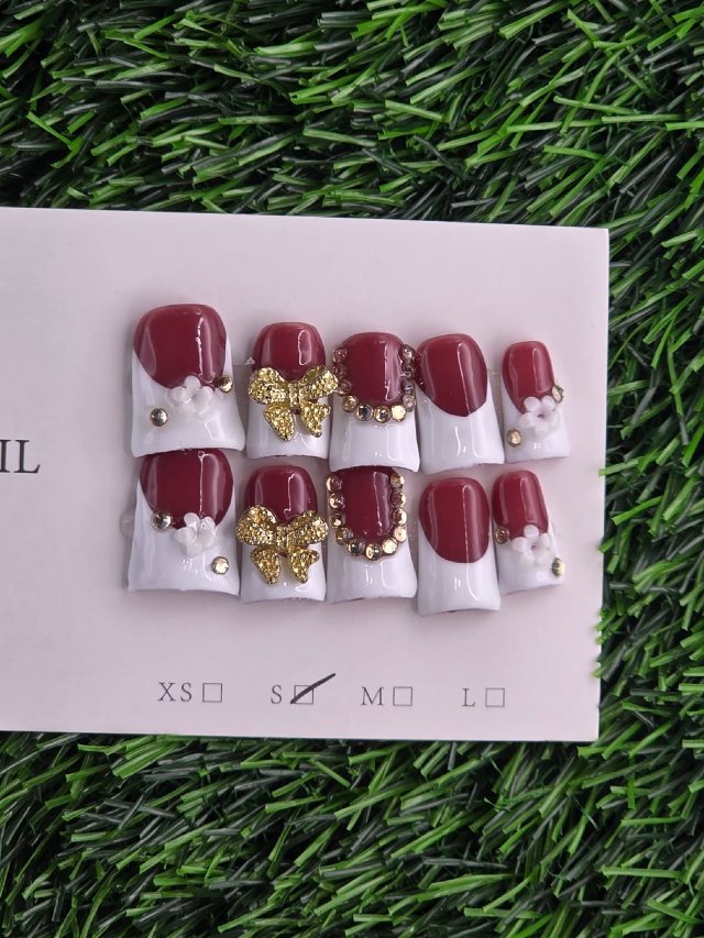 White Frenchie w/ Gold Charms