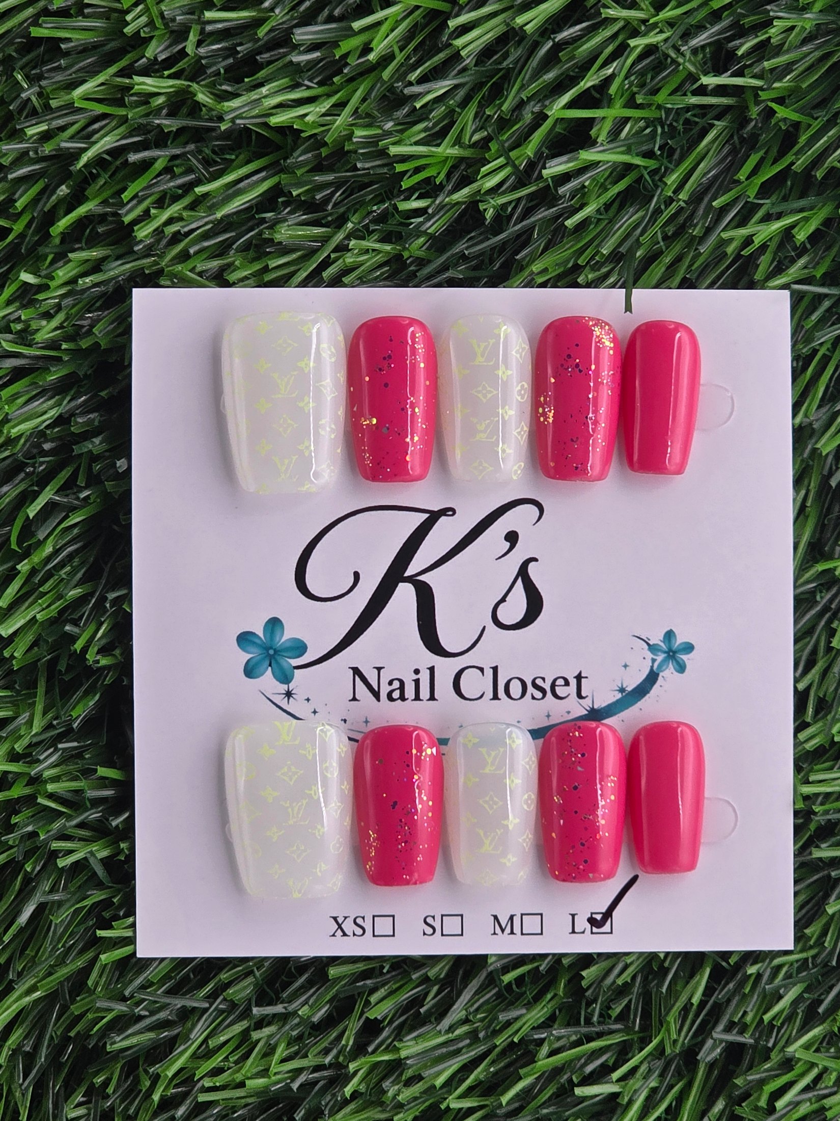 Designer Inspired Press-On Nails - Size L