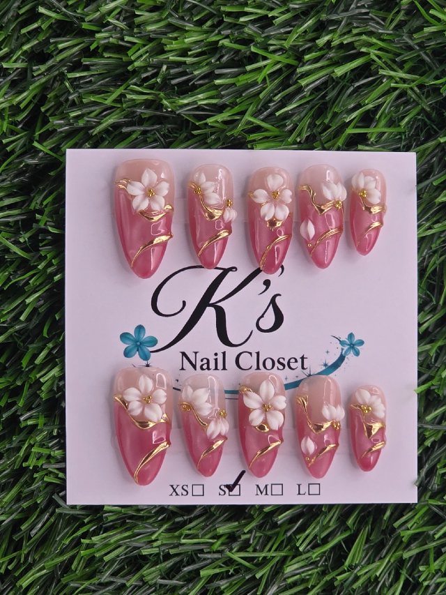 Pink w/ White Flowers