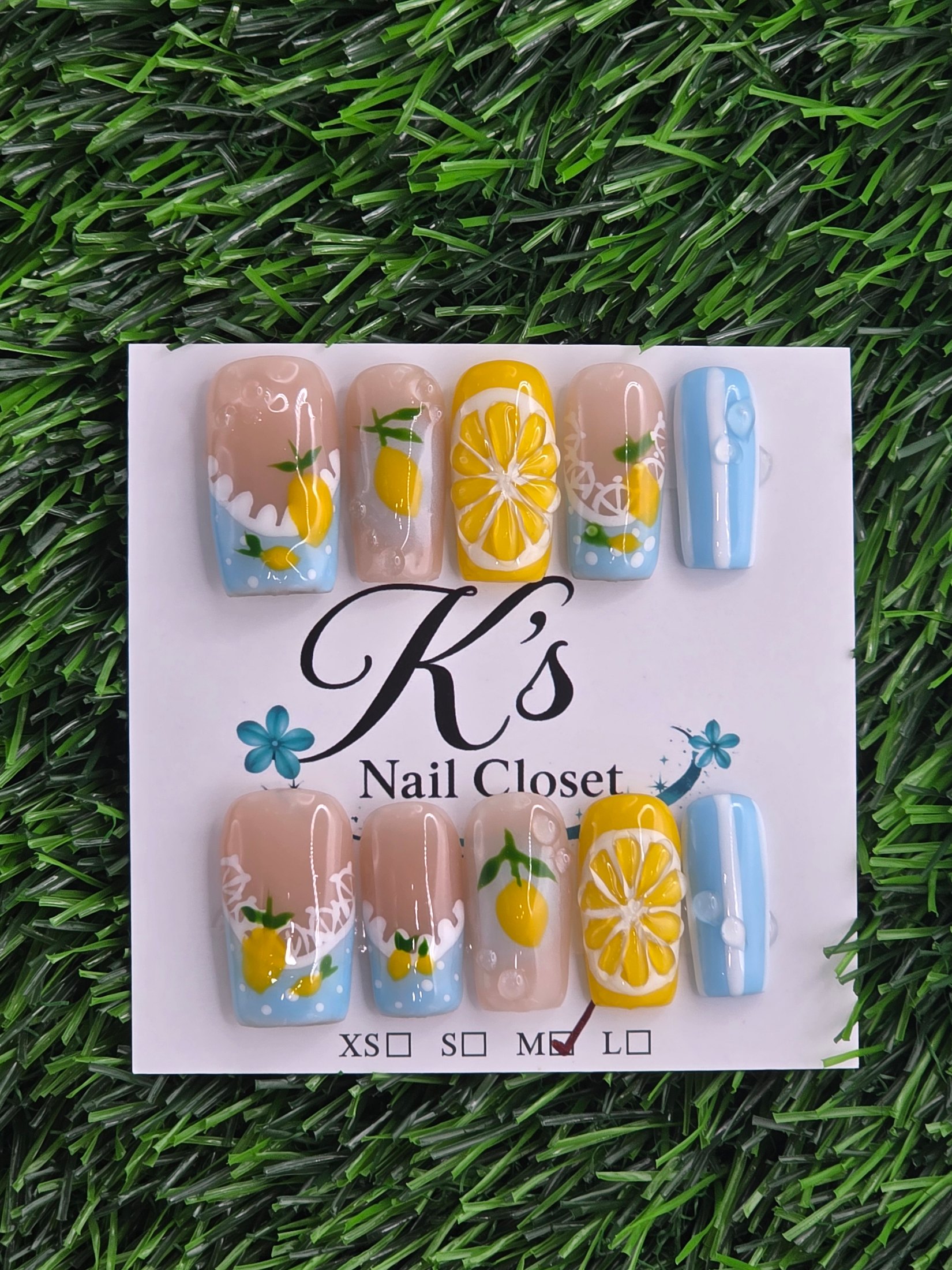 Summer Press-On Nails - Size M