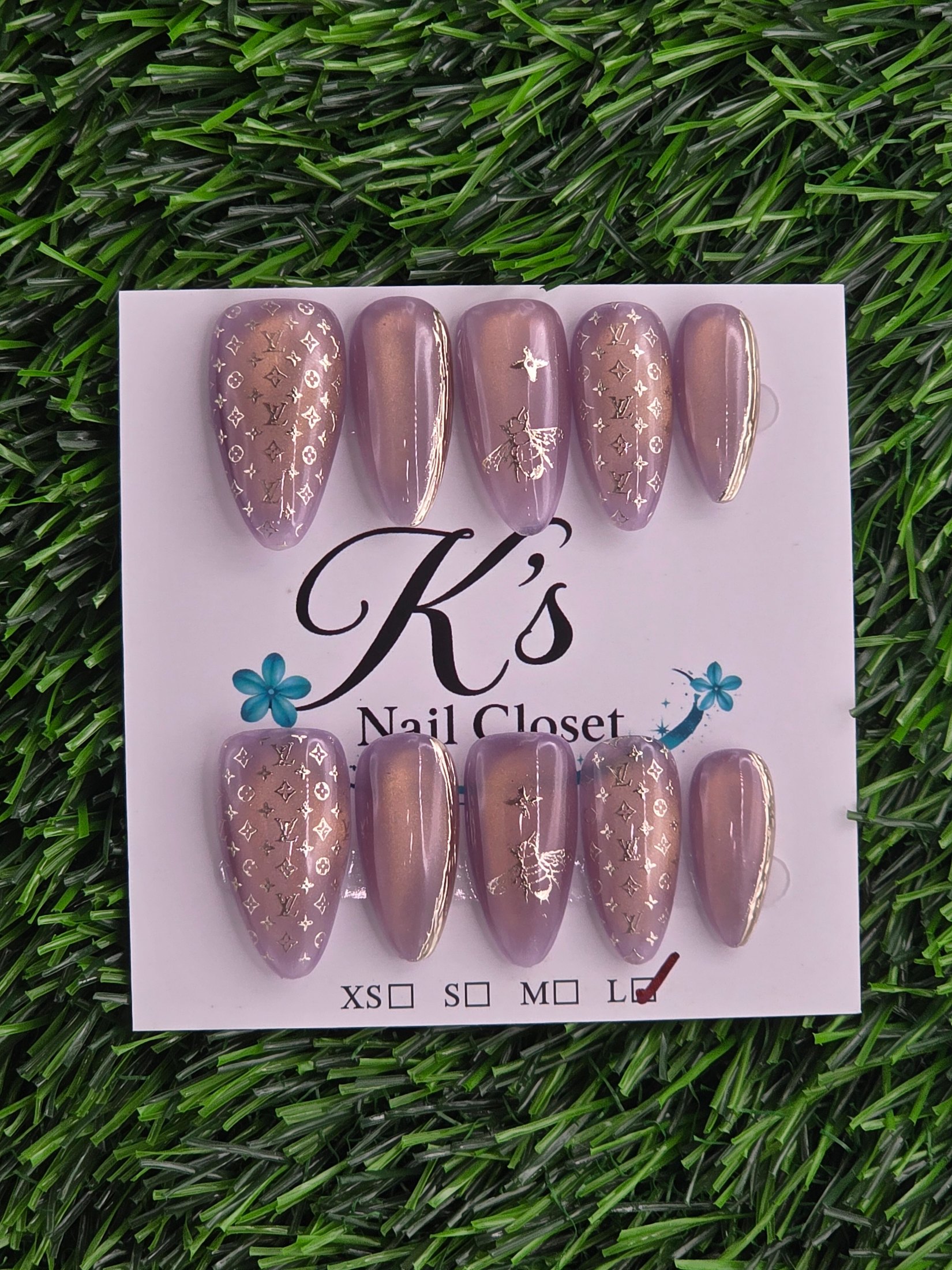 Designer Inspired Press-On Nails - Size L