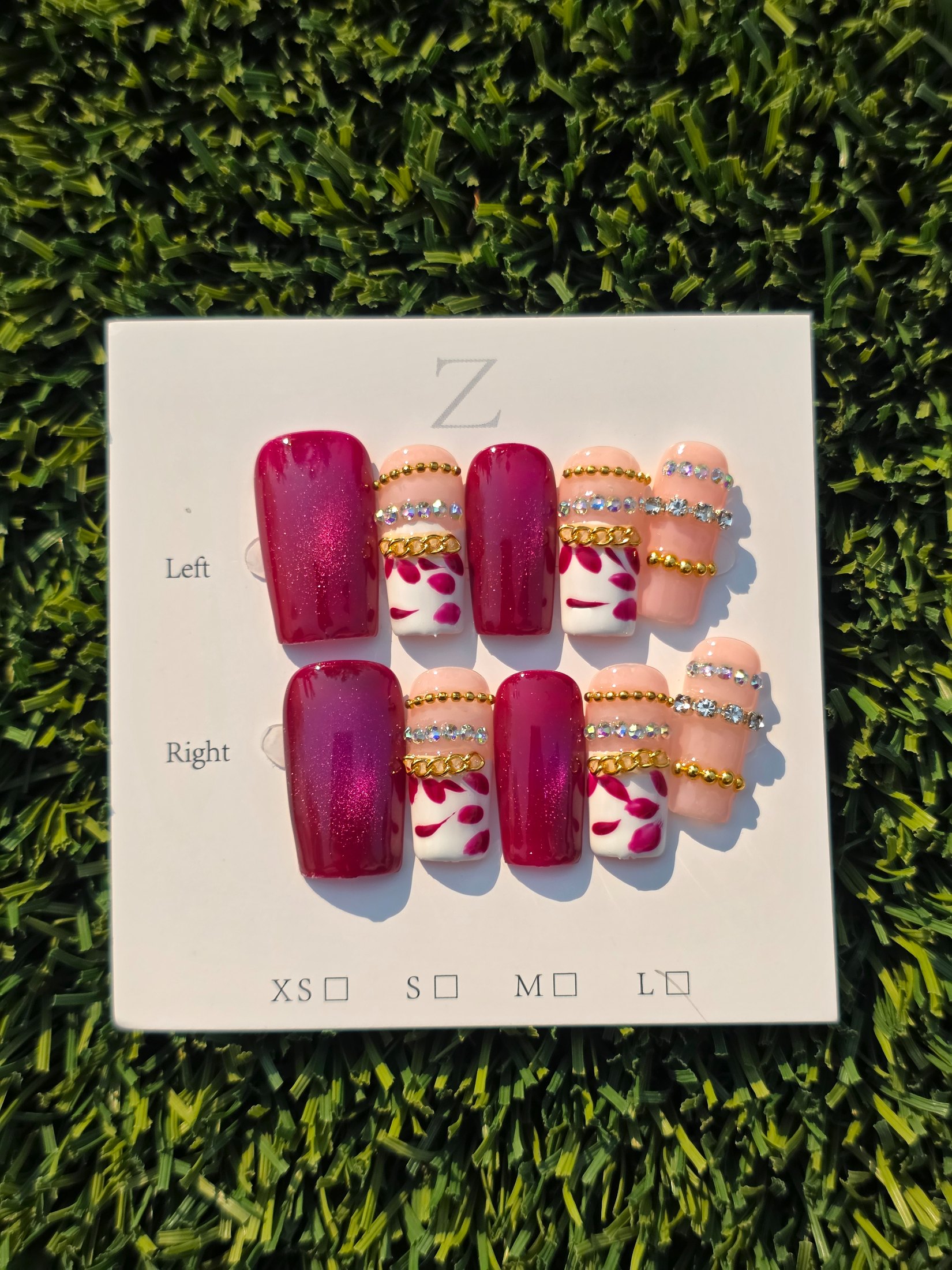 Pink cateye w/ bangles Press-On Nails - Size L