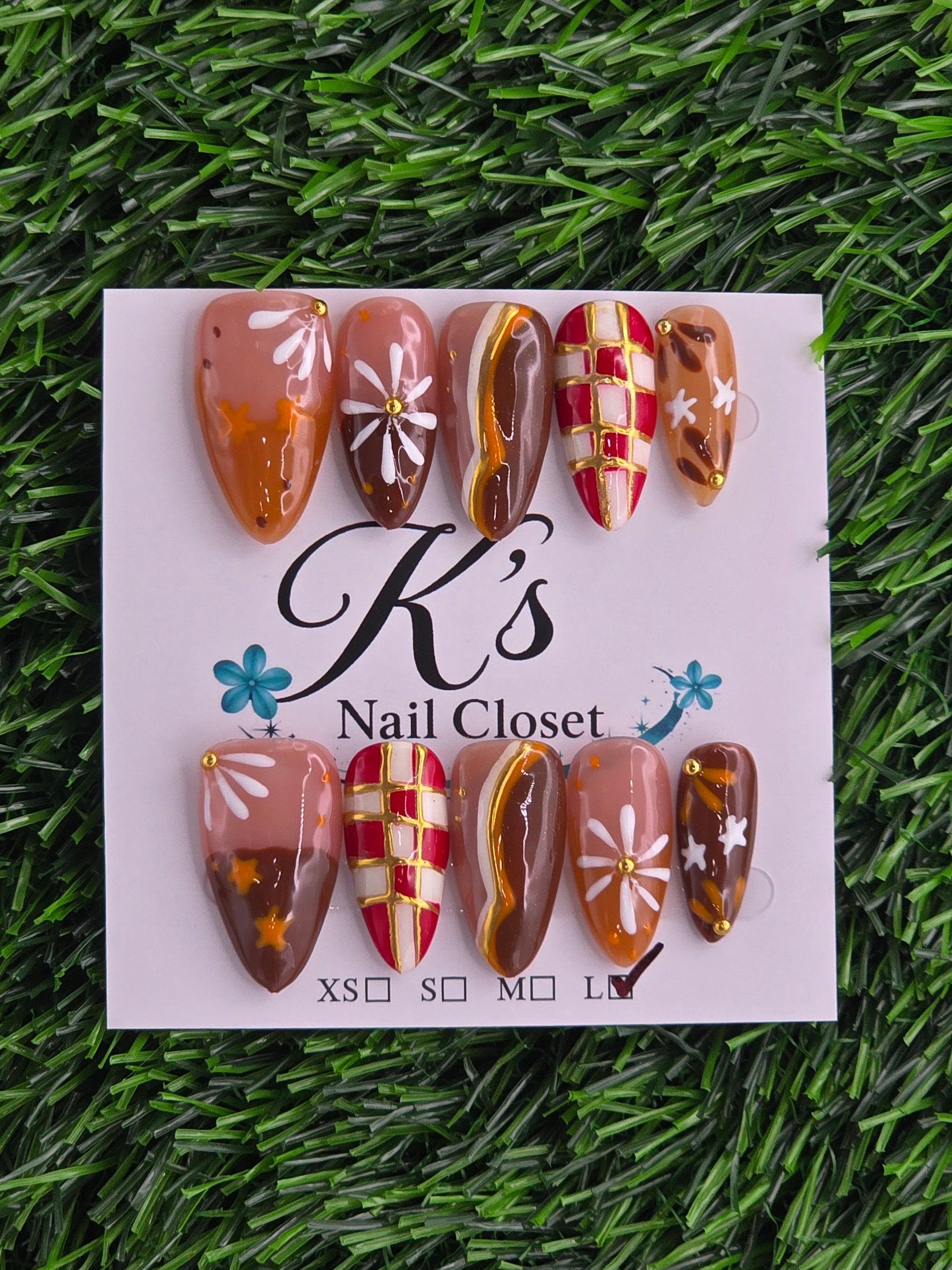 Fall Press-On Nails - Size L