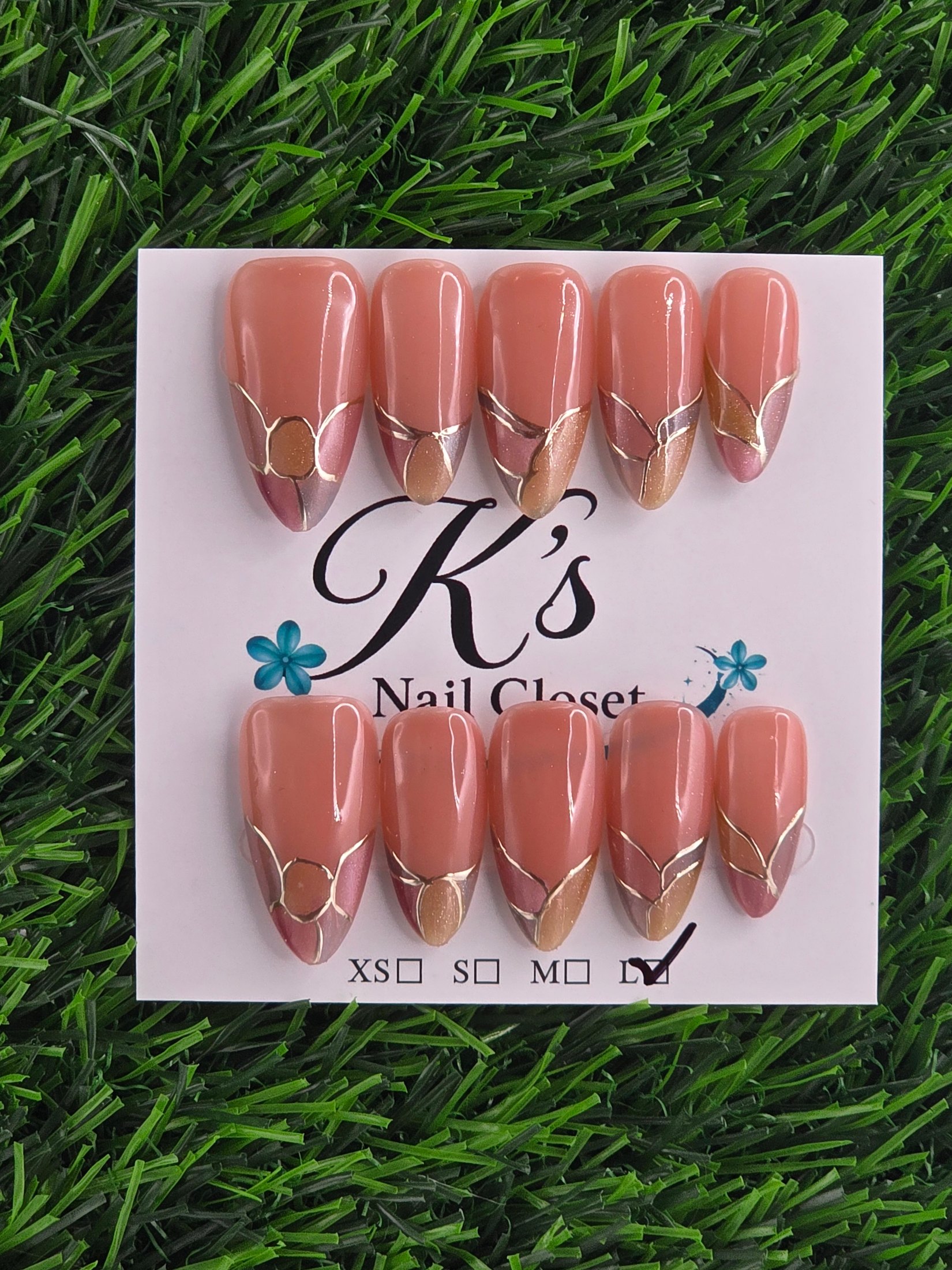 Stained Glass Frenchie Press-On Nails - Size S, M, L