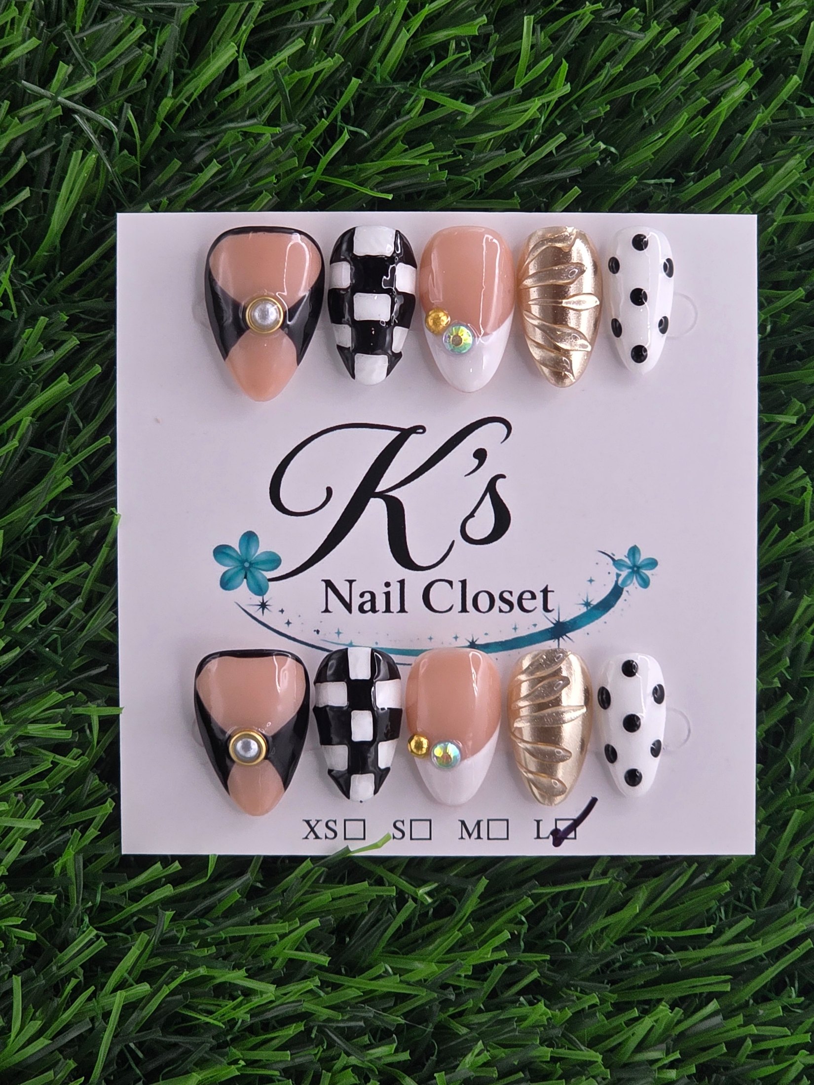Checkers and Polka Dots w/ Gold photo 1