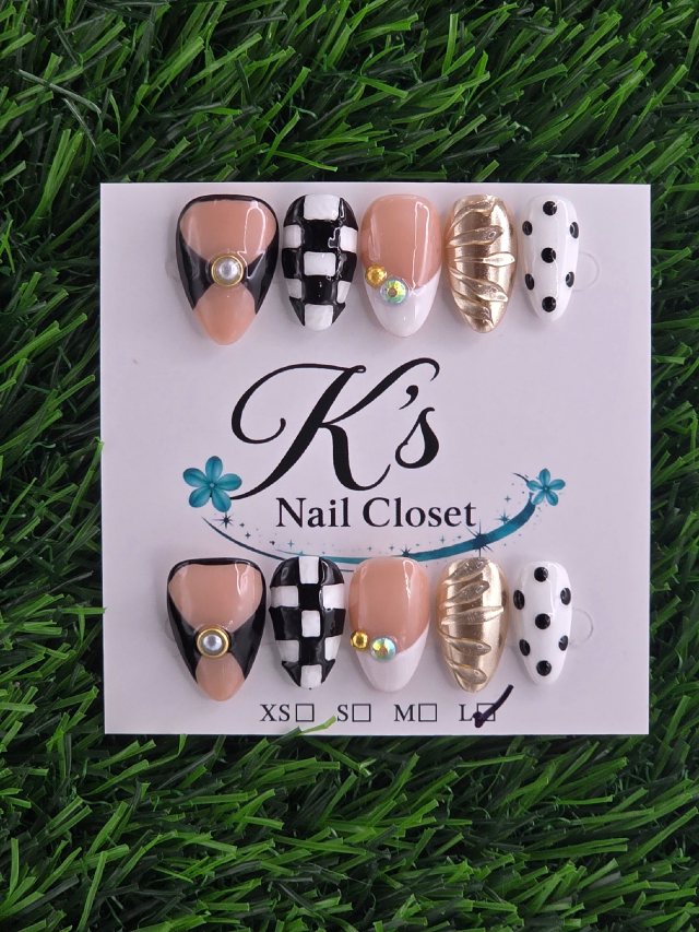 Checkers and Polka Dots w/ Gold