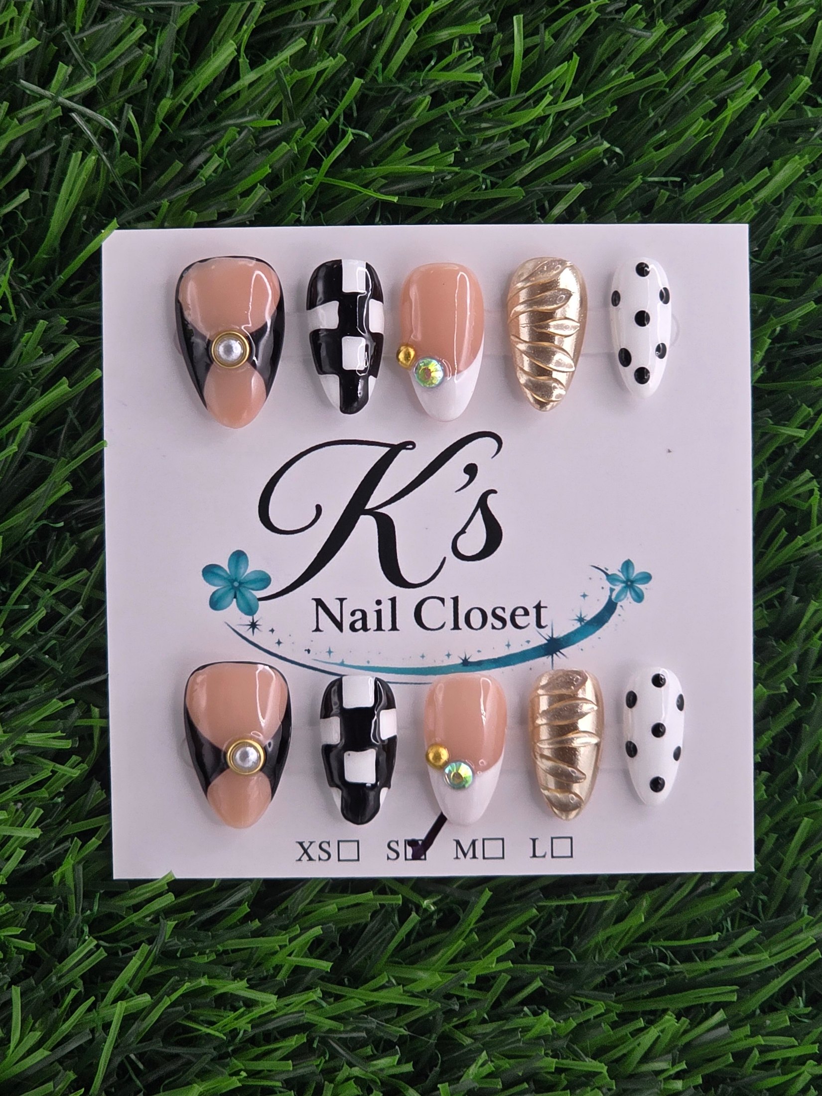 Checkers and Polka Dots w/ Gold photo 1