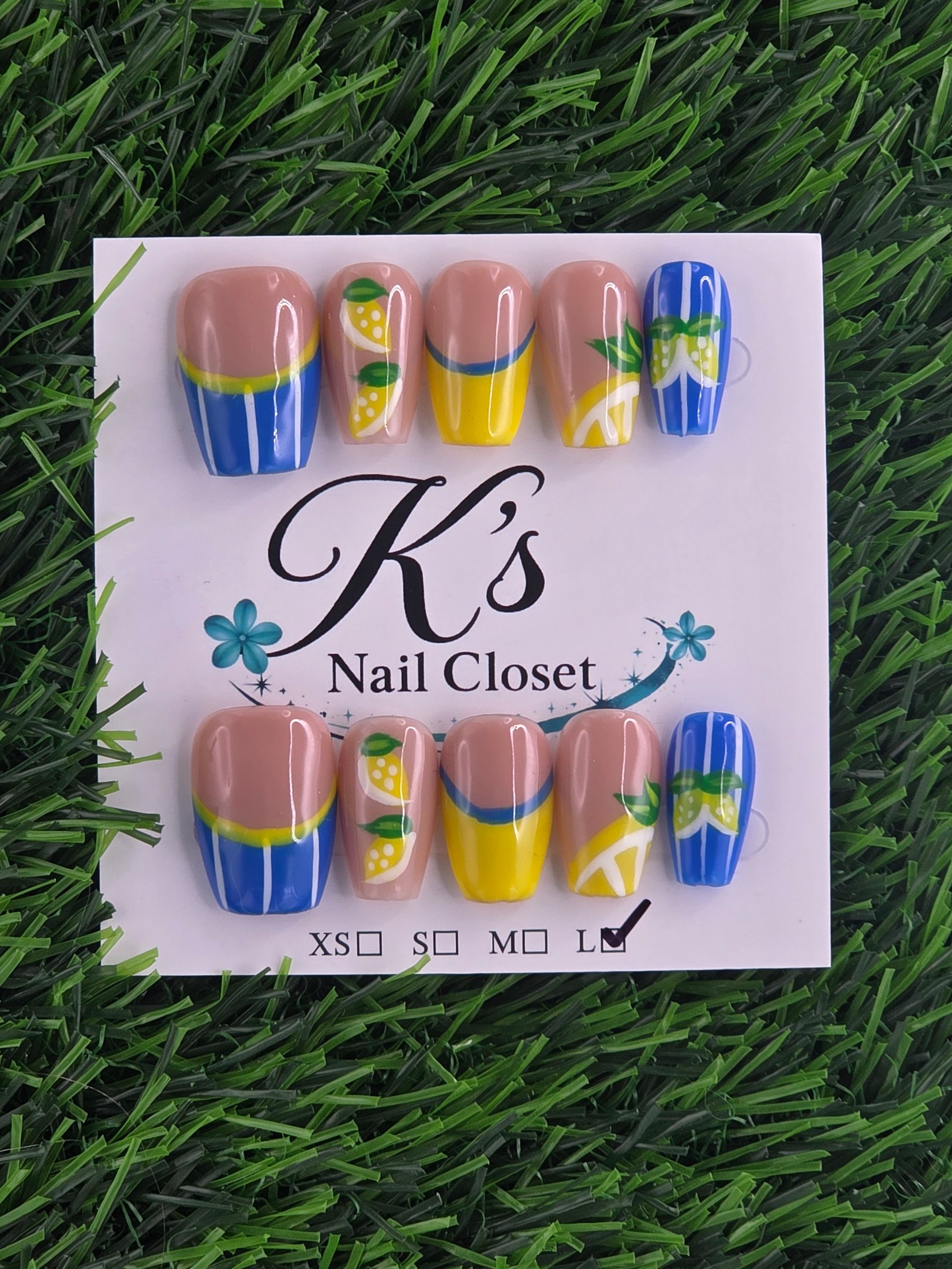 Summer Press-On Nails - Size L